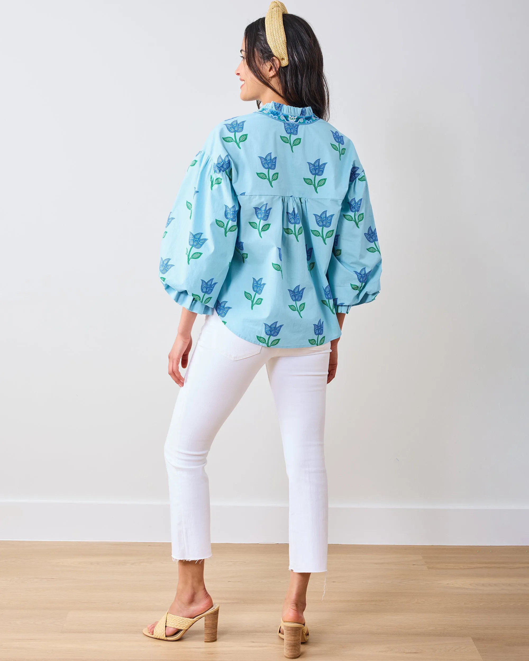 Tulip Bloom - Rosalita Blouse - Oasis Sky sold by Printfresh product image thumbnail 3