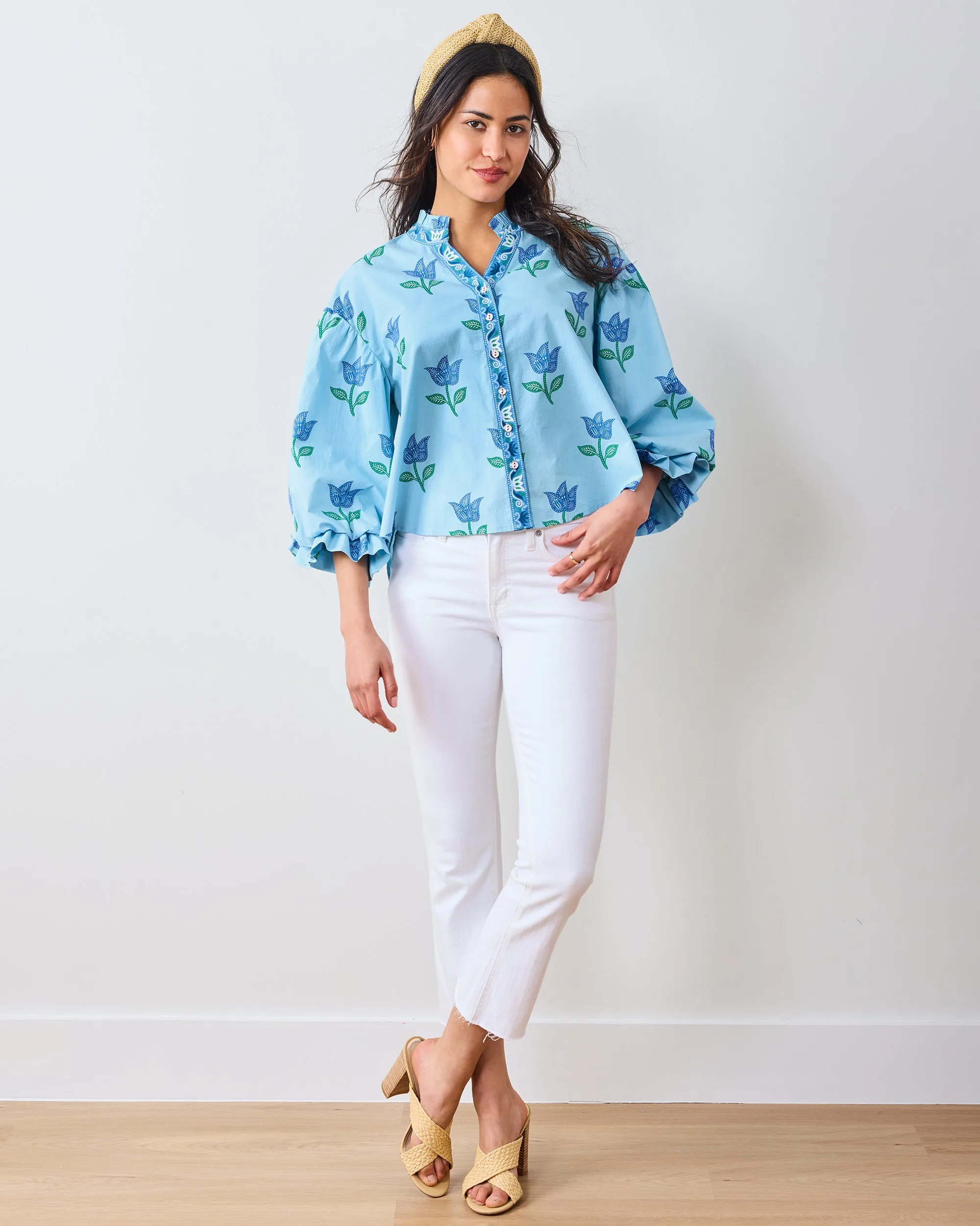 Tulip Bloom - Rosalita Blouse - Oasis Sky sold by Printfresh product image thumbnail 2