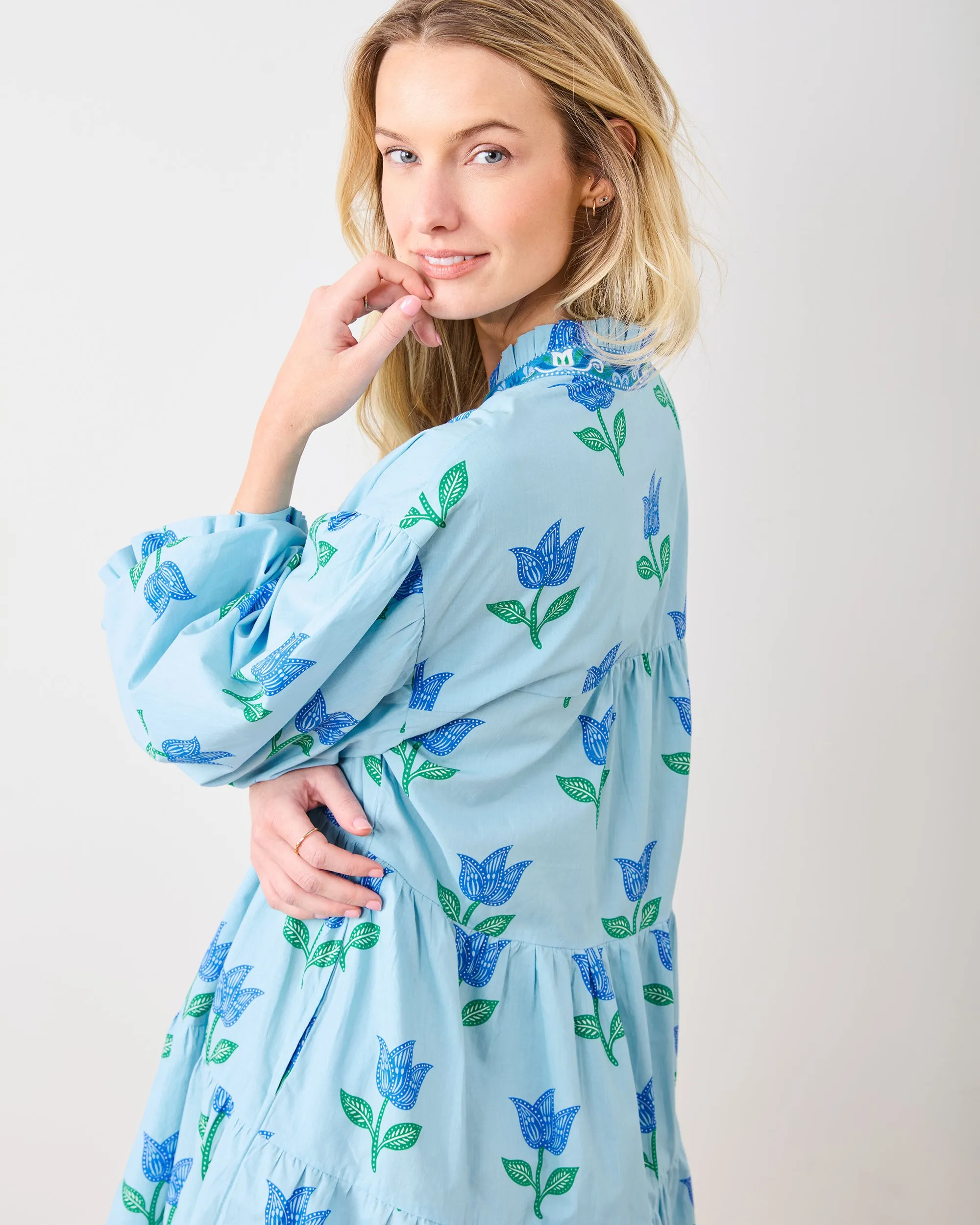 Tulip Bloom - Rosalita Dress - Oasis Sky sold by Printfresh product image thumbnail 4