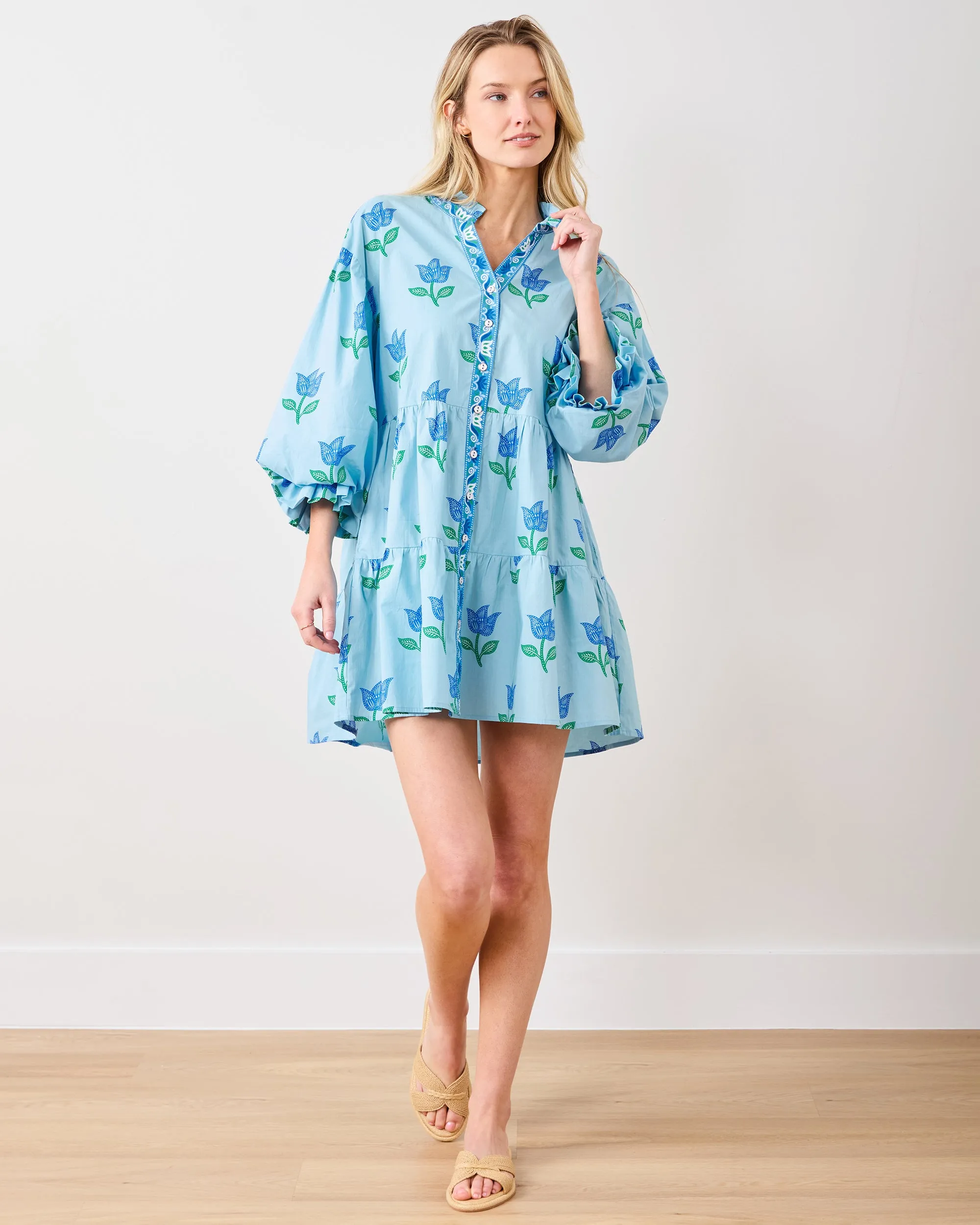 Tulip Bloom - Rosalita Dress - Oasis Sky sold by Printfresh product image thumbnail 3