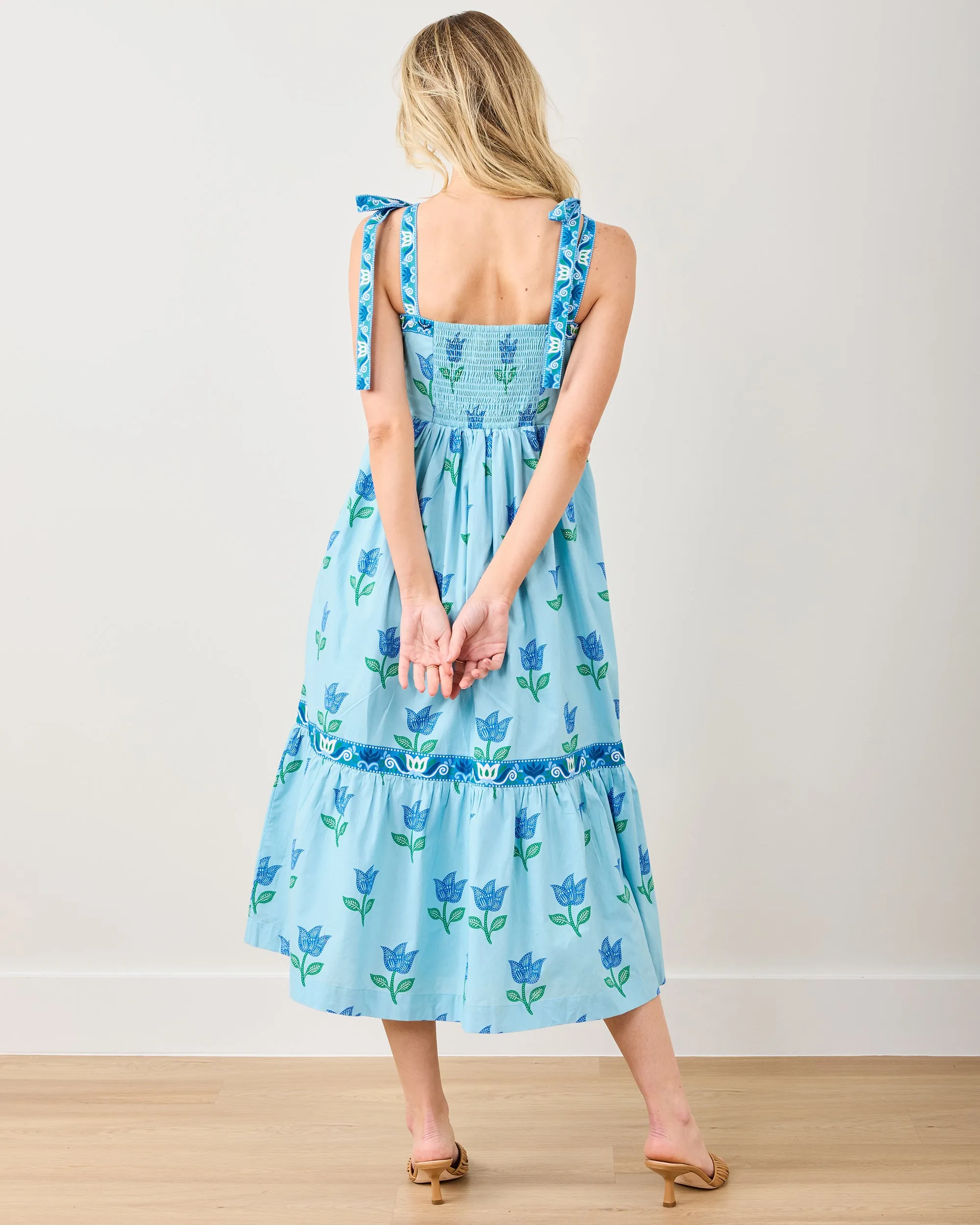 Tulip Bloom - Way Around Dress - Oasis Sky sold by Printfresh product image thumbnail 4