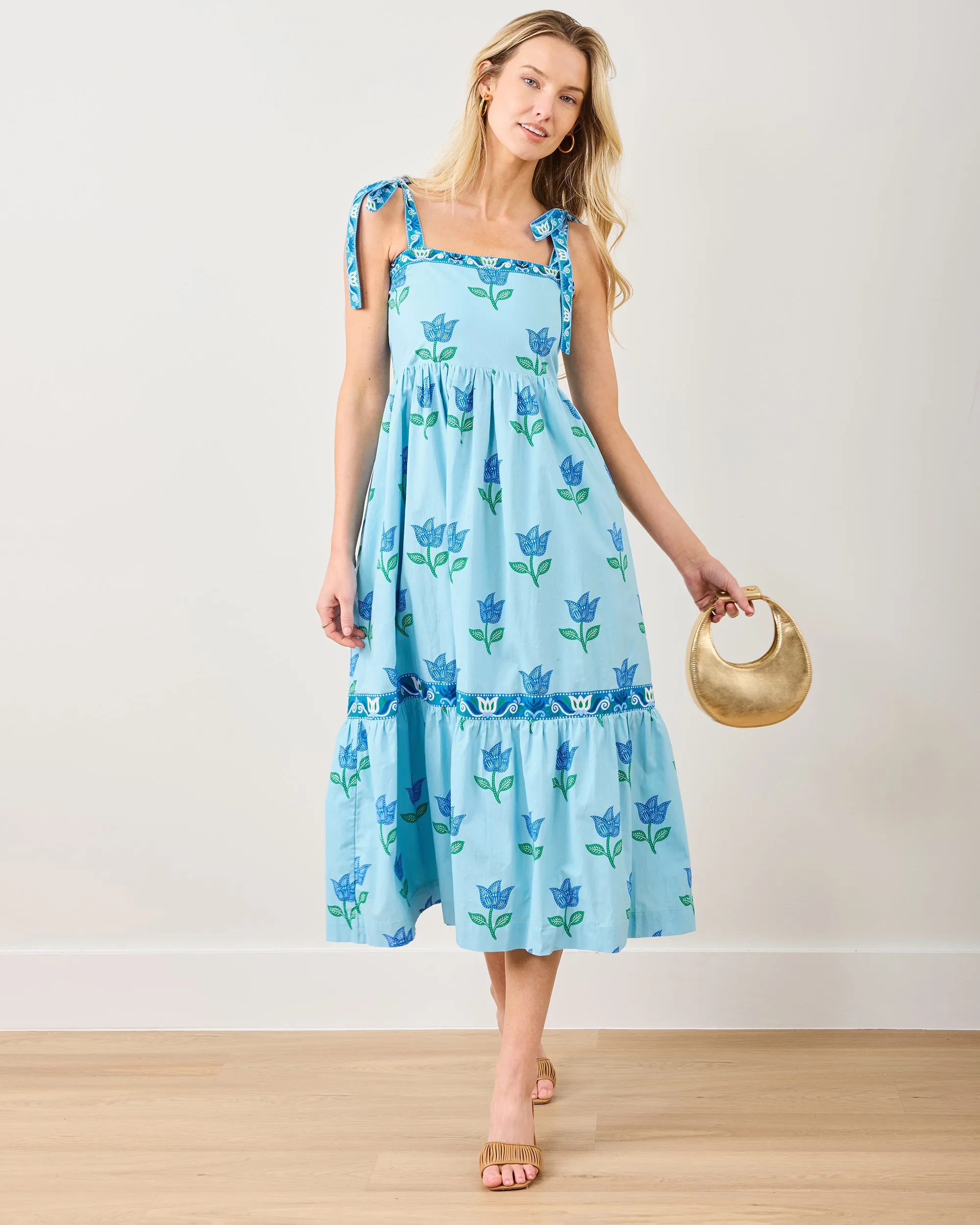 Tulip Bloom - Way Around Dress - Oasis Sky sold by Printfresh product image thumbnail 3