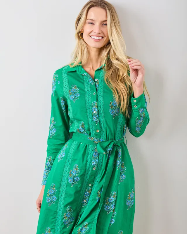 Bouquet Blossoms - Meredith Dress - Lucky Green sold by Printfresh