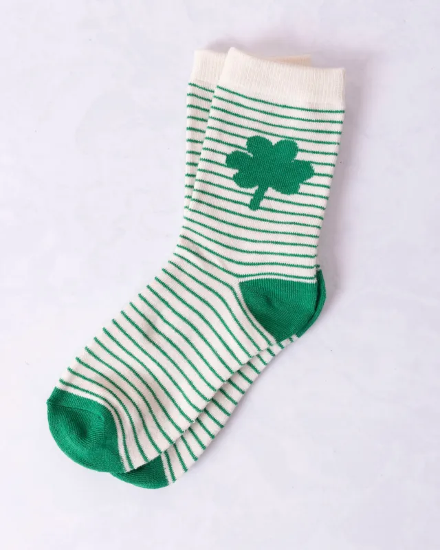 Green - Striped Shamrock Socks - My Minds Eye sold by Printfresh