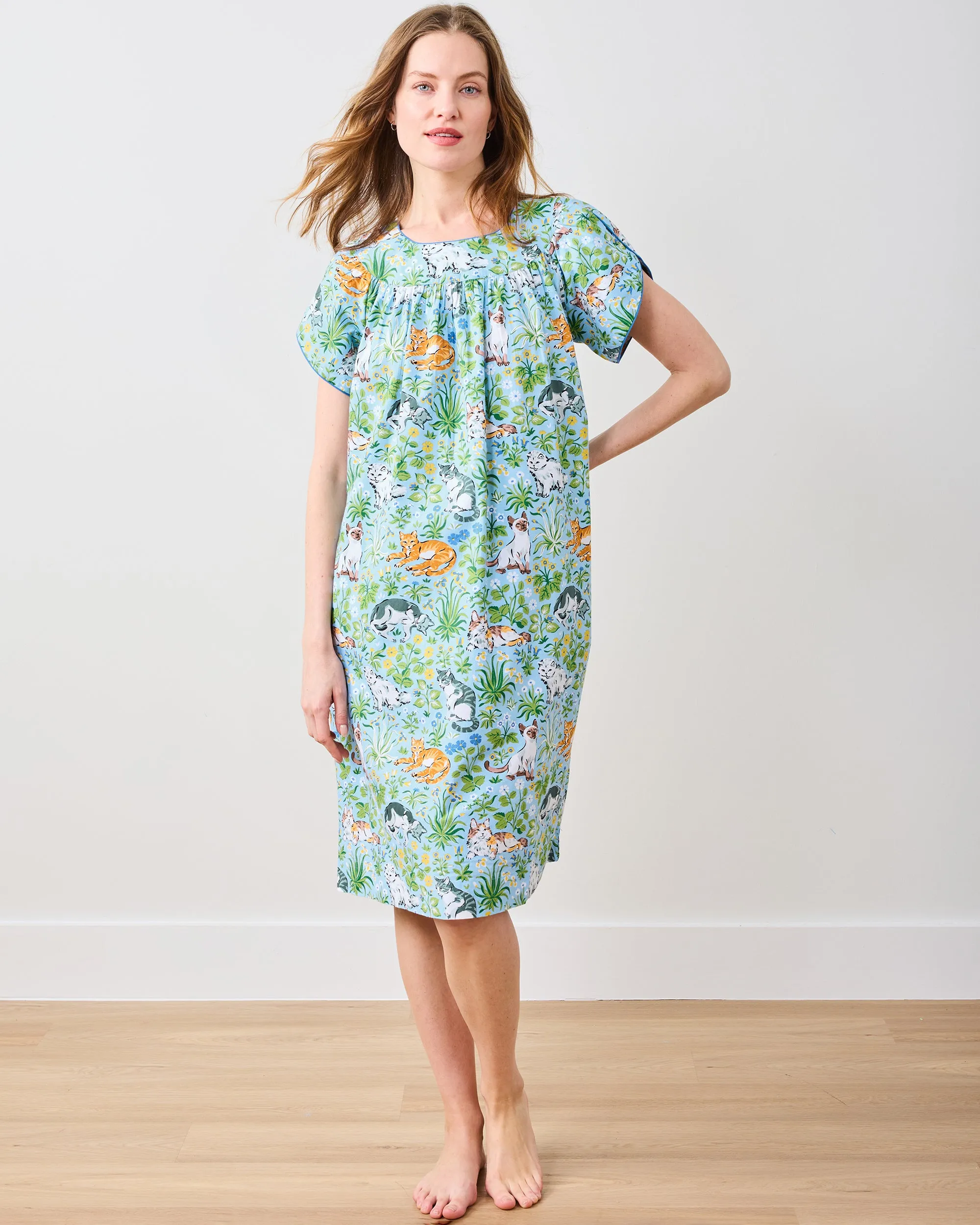 Must Love Cats - Retro Dreams Nightgown - Cornflower sold by Printfresh product image thumbnail 2