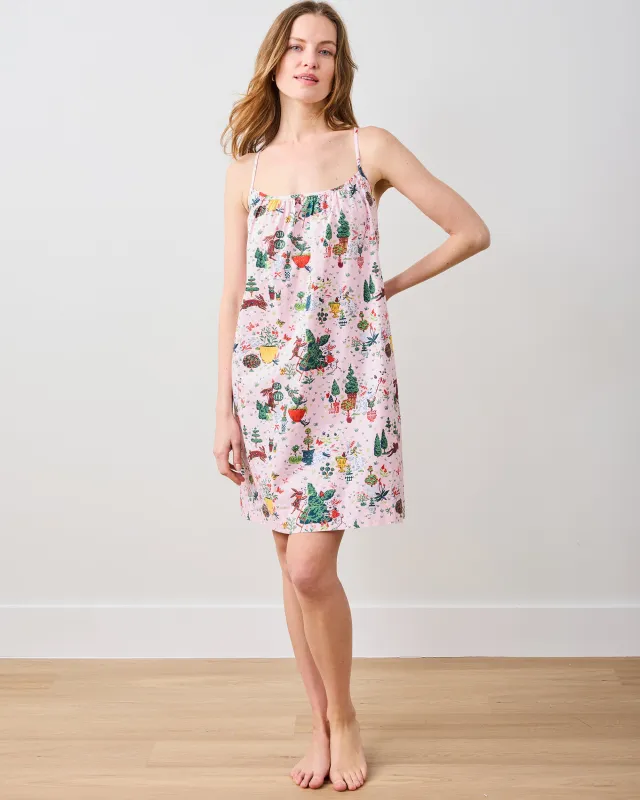 Rabbit Topiary - Cami Nightgown - Easter Pink sold by Printfresh