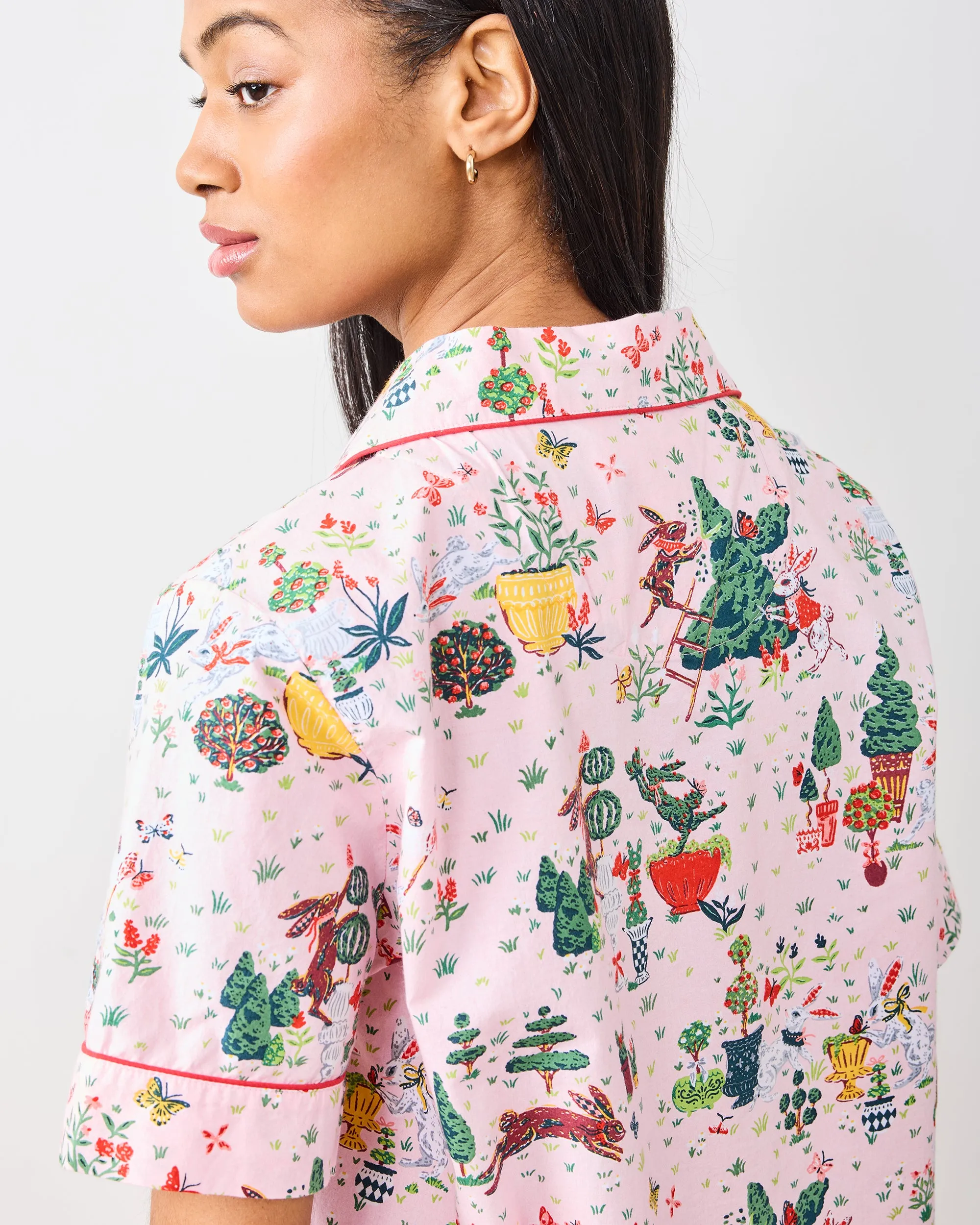 Rabbit Topiary - Short PJ Set - Easter Pink sold by Printfresh product image thumbnail 3