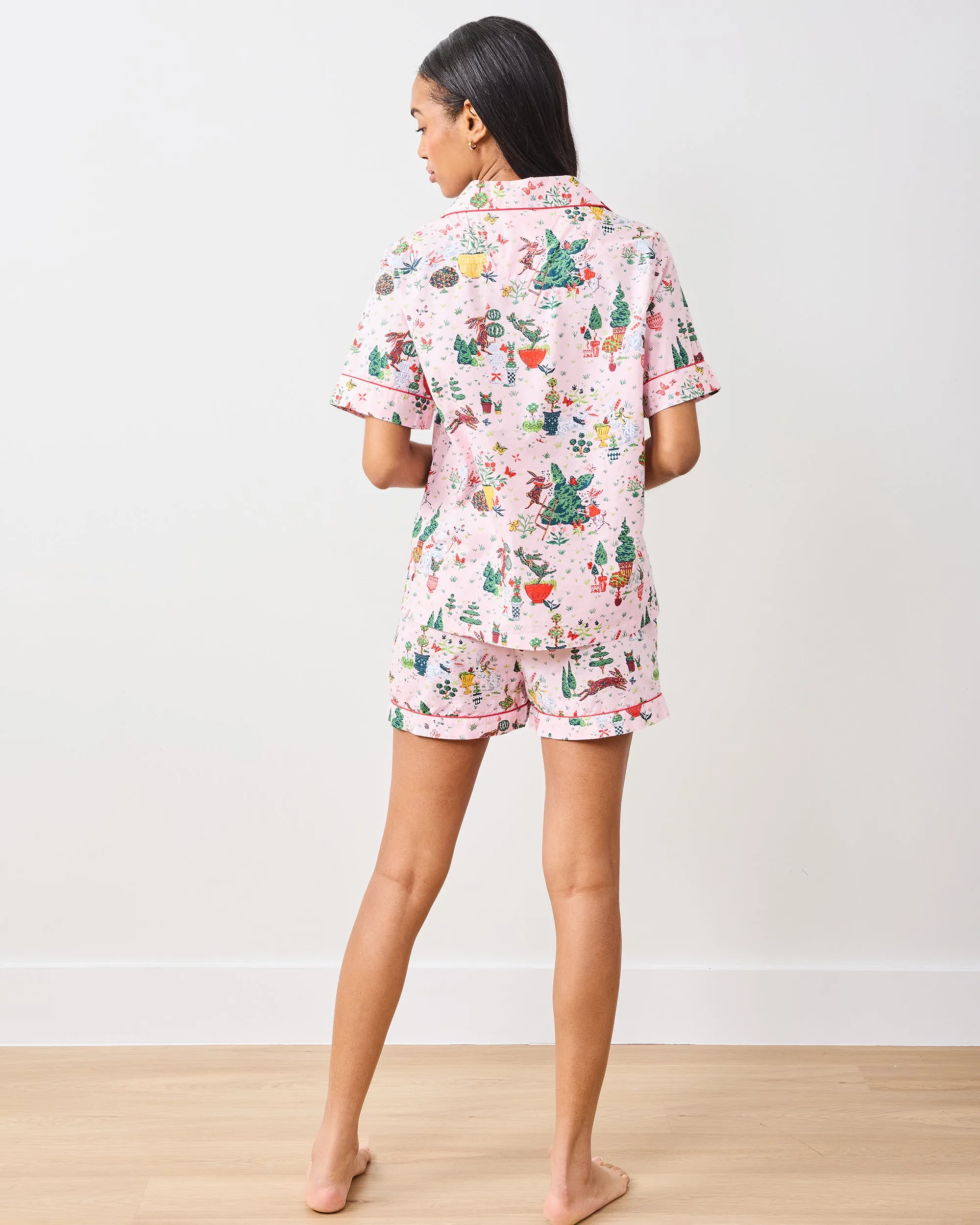 Rabbit Topiary - Short PJ Set - Easter Pink sold by Printfresh product image thumbnail 5