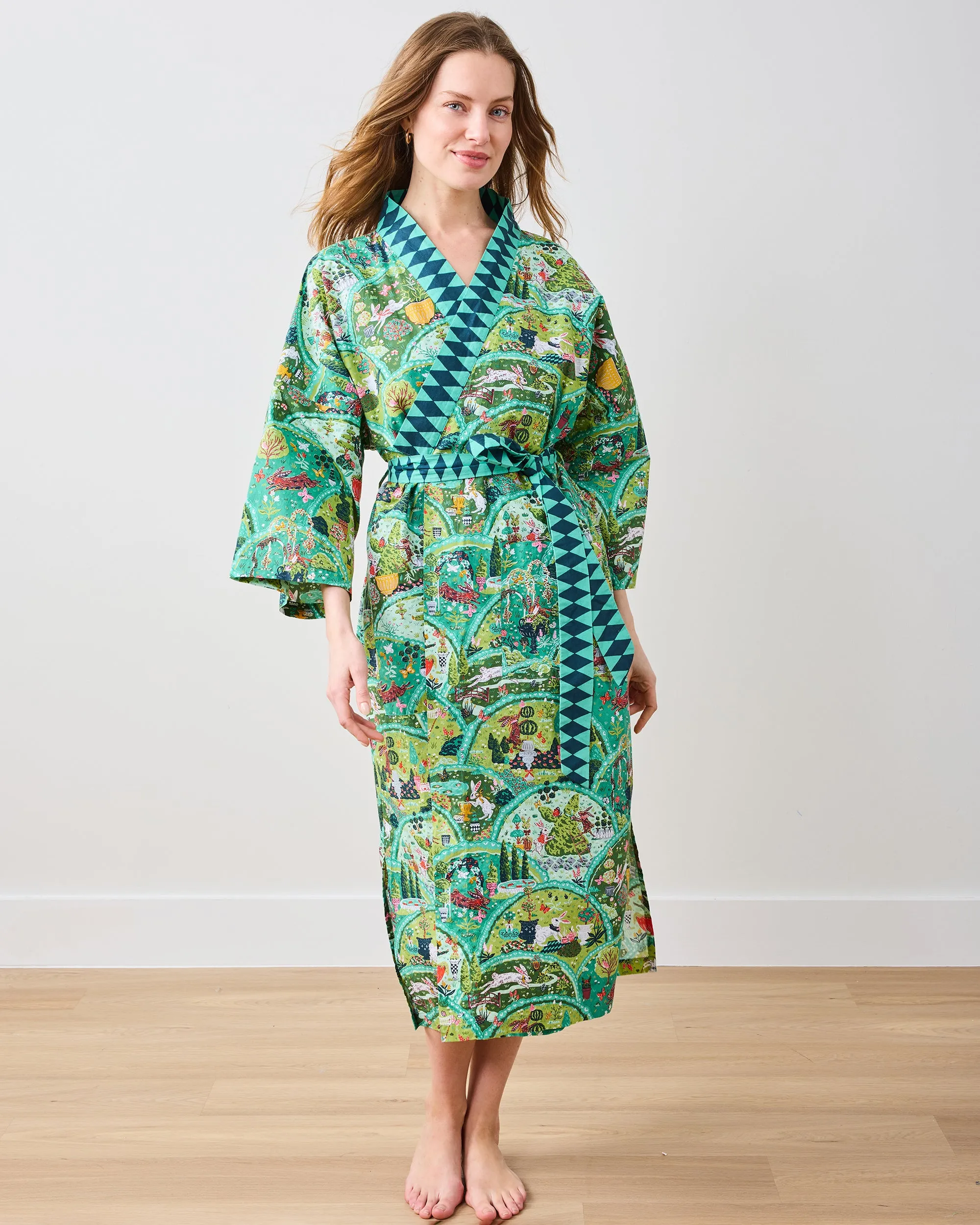 Rabbit Wonderland - Robe - Sage sold by Printfresh product image thumbnail 5
