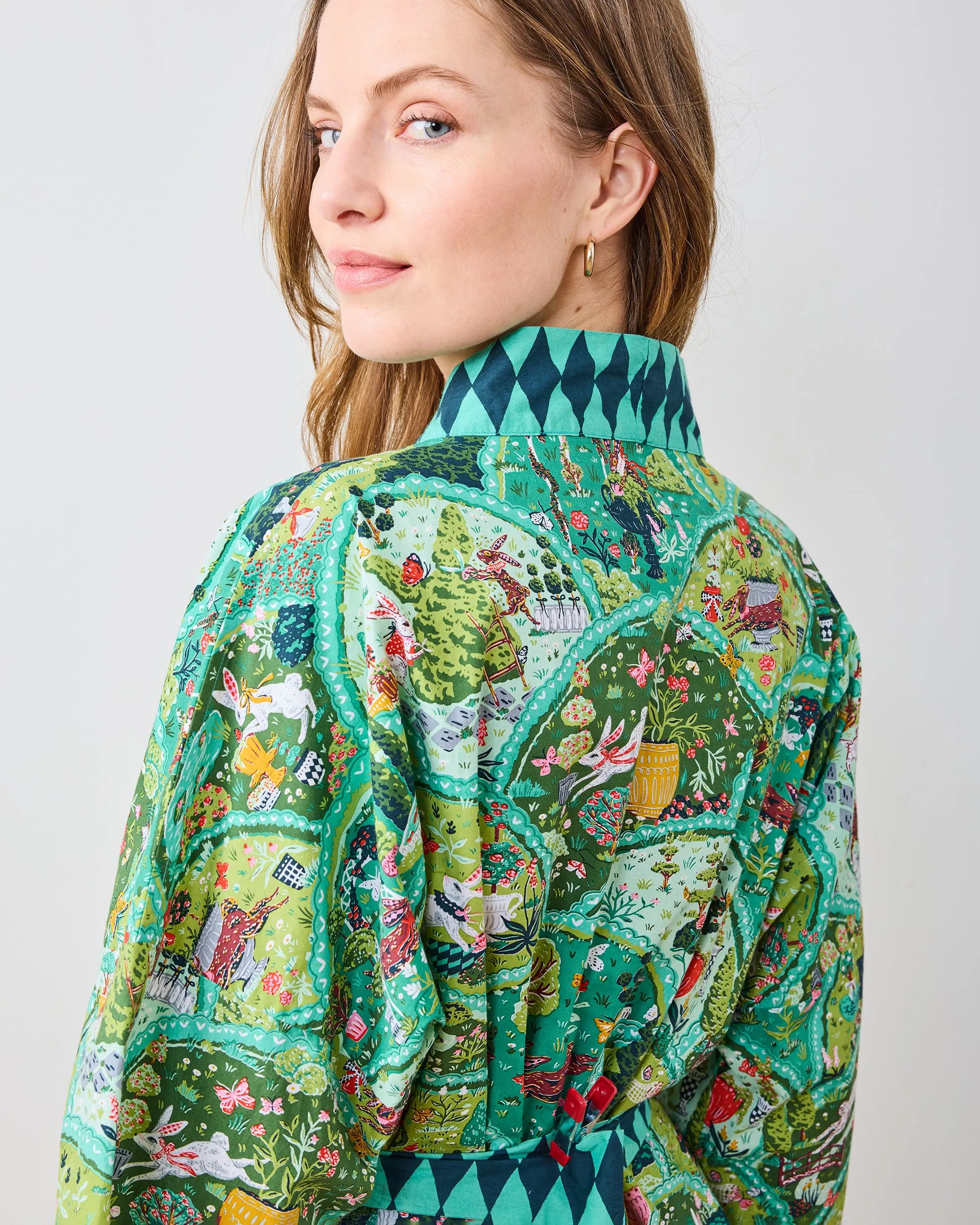 Rabbit Wonderland - Robe - Sage sold by Printfresh product image thumbnail 4