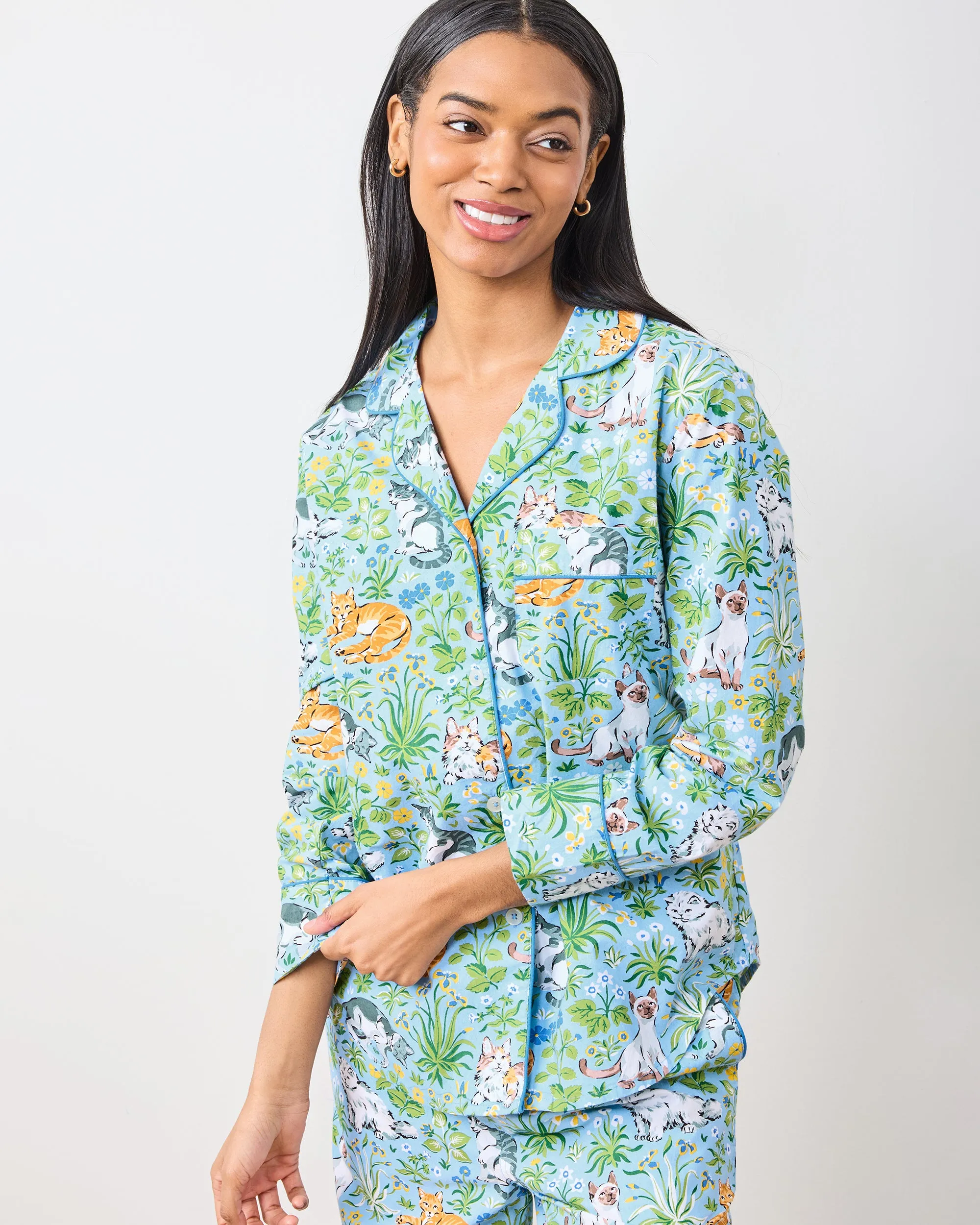 Must Love Cats - Tall Long PJ Set - Cornflower sold by Printfresh product image thumbnail 2
