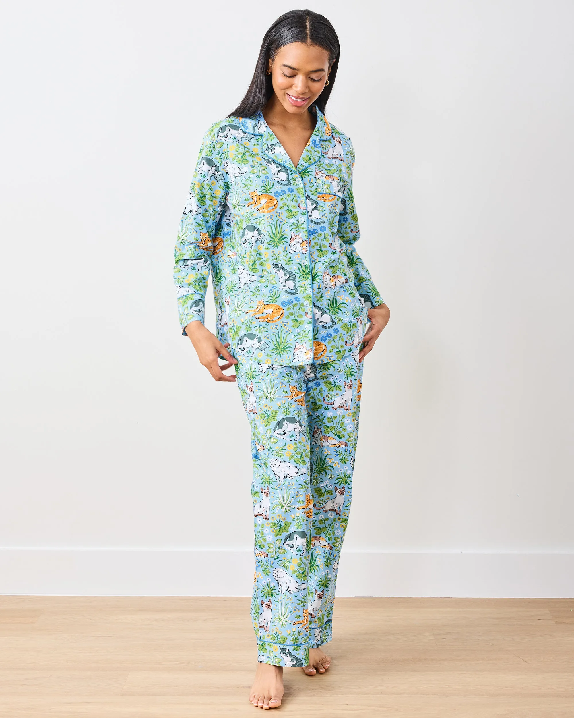 Must Love Cats - Tall Long PJ Set - Cornflower sold by Printfresh product image thumbnail 4