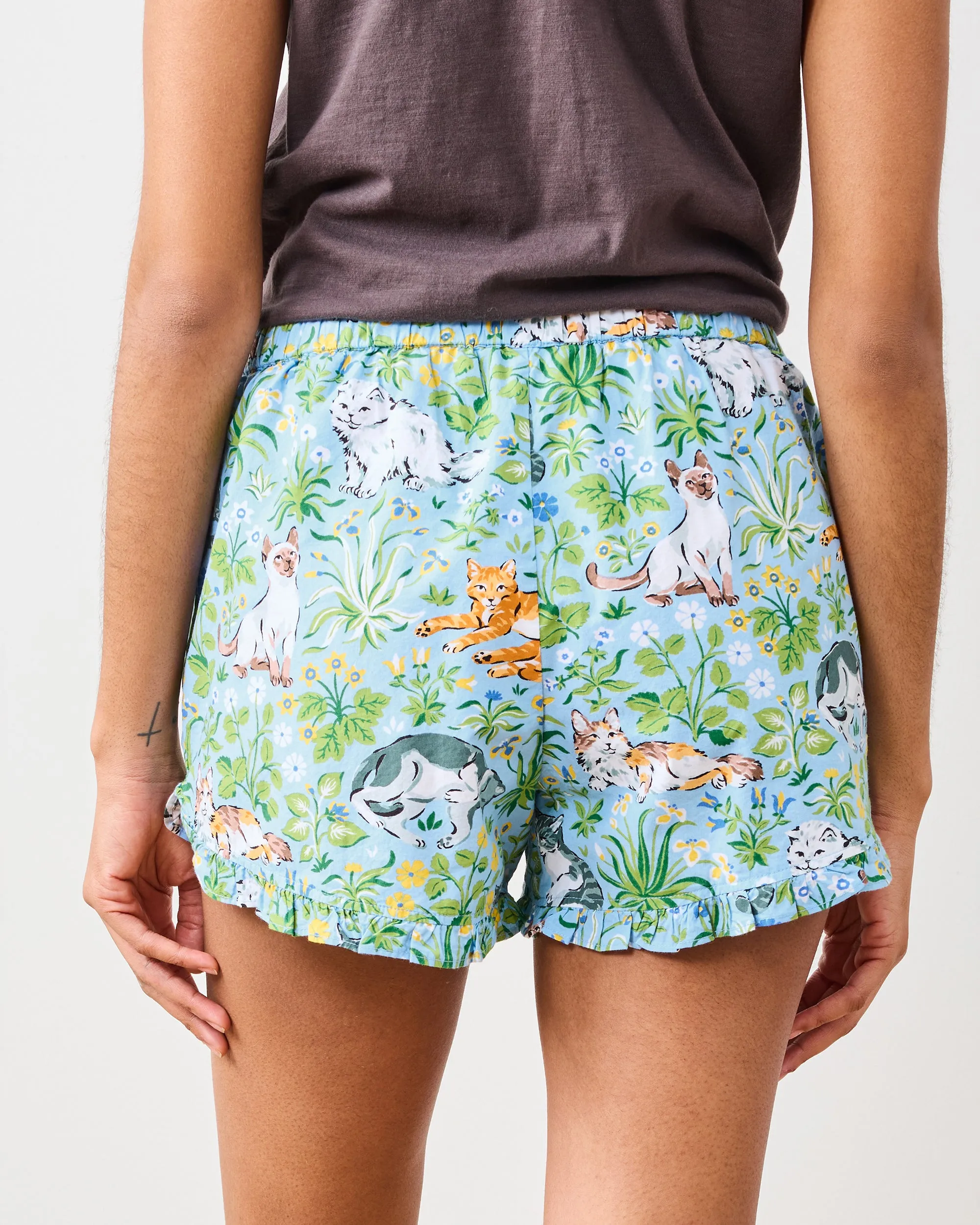 Must Love Cats - Ruffle Shorts - Cornflower sold by Printfresh product image thumbnail 4