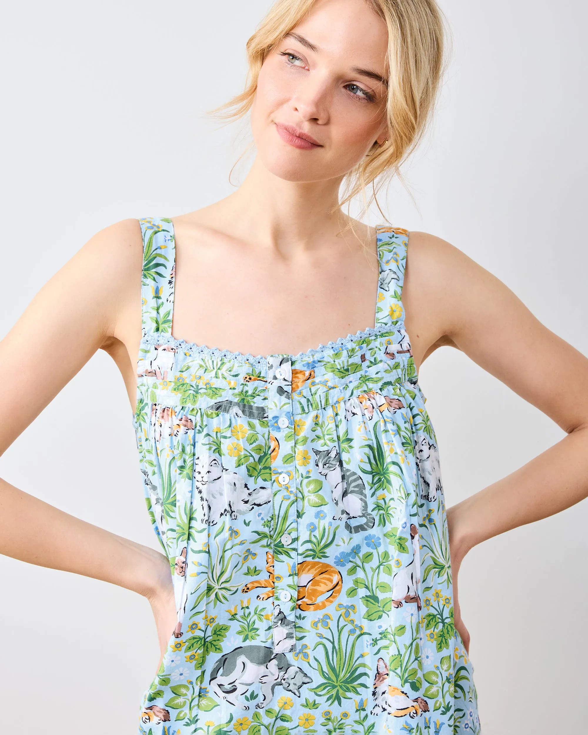 Must Love Cats - Back To Bed Nightgown - Cornflower sold by Printfresh product image thumbnail 2