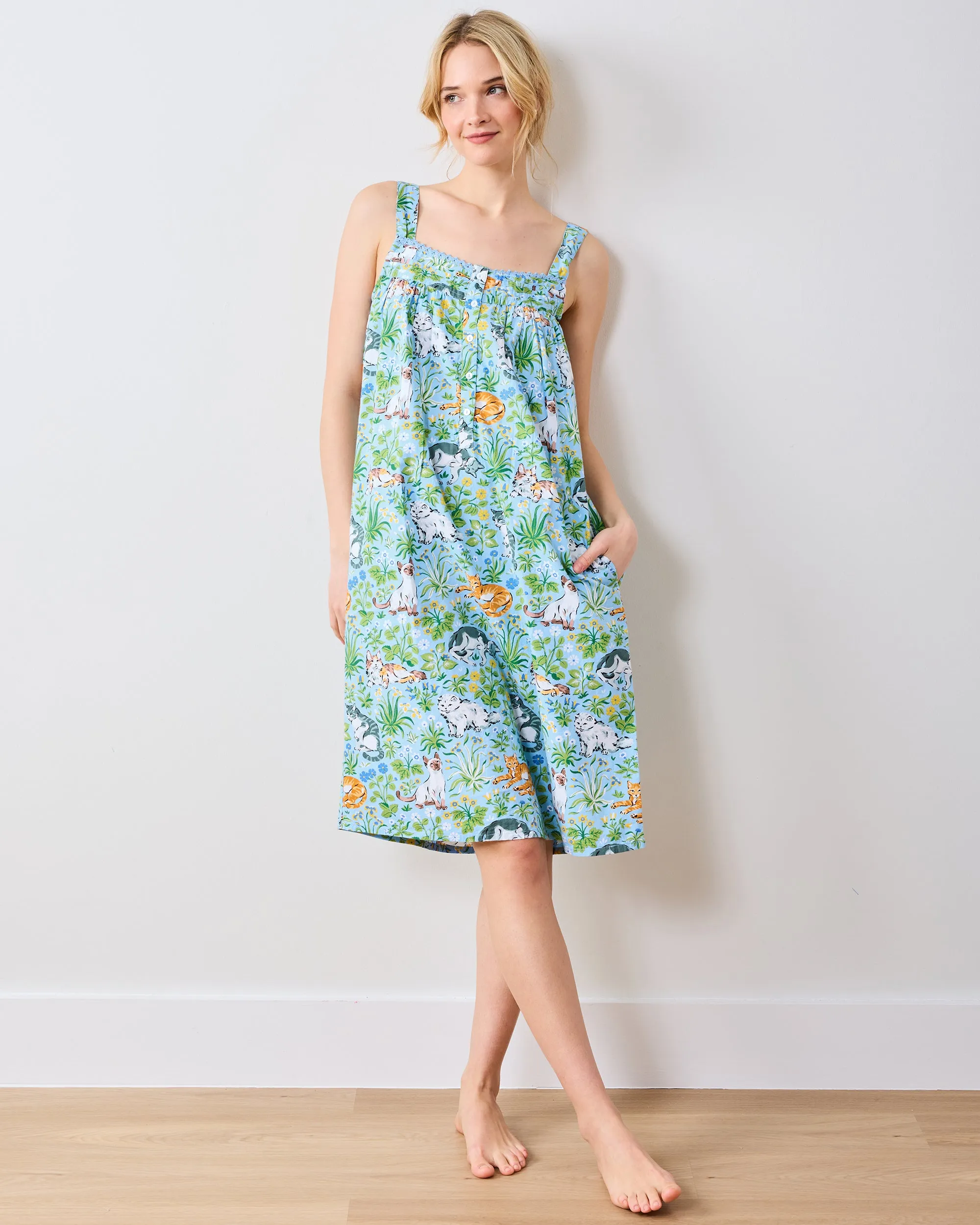 Must Love Cats - Back To Bed Nightgown - Cornflower sold by Printfresh product image thumbnail 3