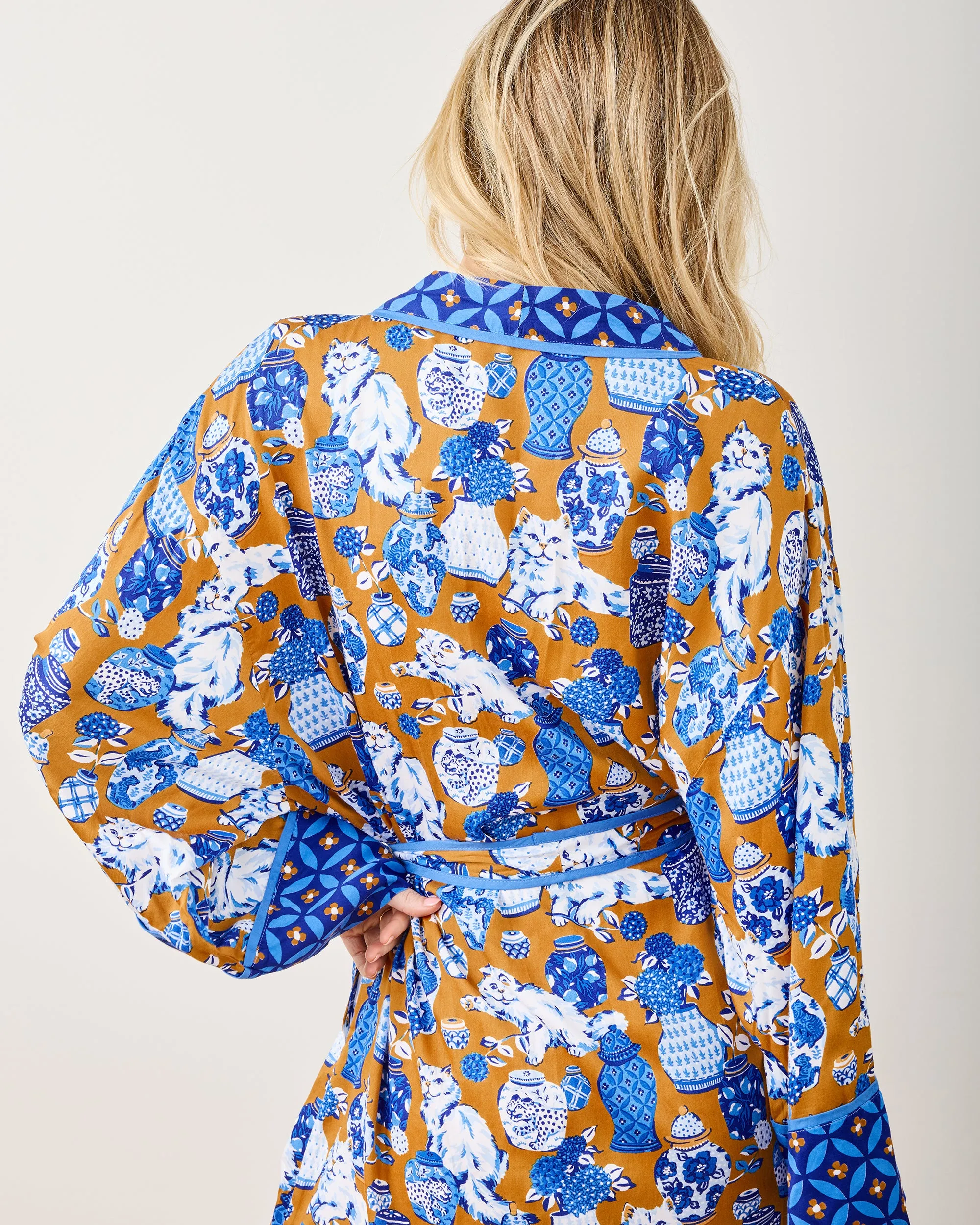 Fancy Cat - Eco Satin Robe - Tobacco sold by Printfresh product image thumbnail 4