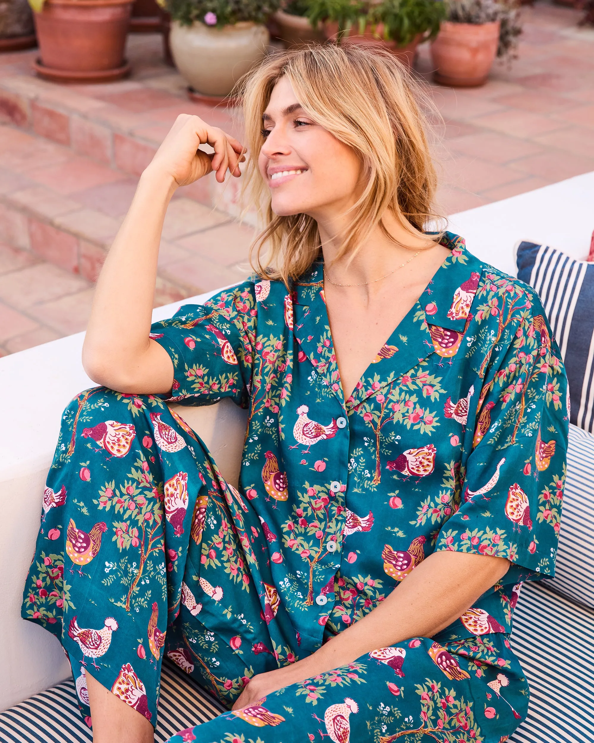 Hen House - Petite Eco Satin Wildest Dreams Set - Navy sold by Printfresh product image thumbnail 2