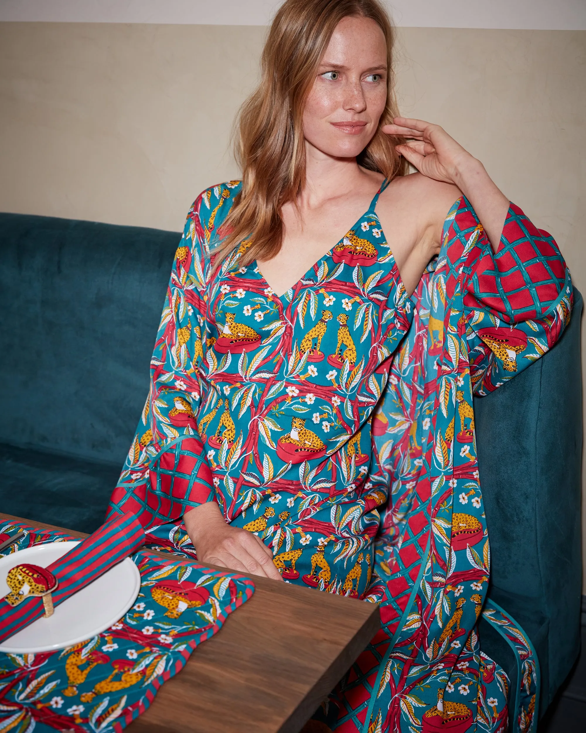 Royal Cheetah - Eco Satin Chic To Sleep Nightie - Ruby Jade sold by Printfresh product image thumbnail 4