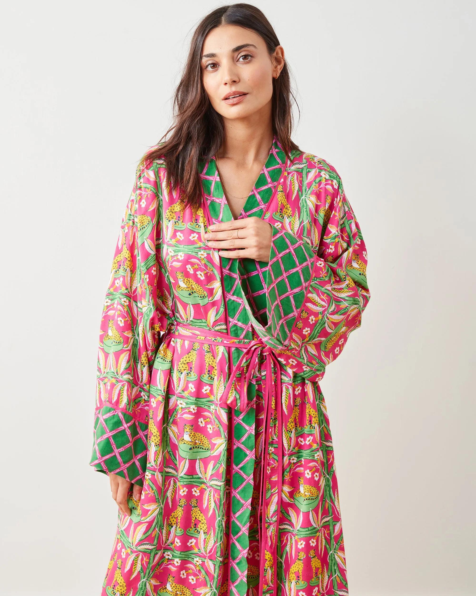 Royal Cheetah - Eco Satin Robe - Pink Palace sold by Printfresh