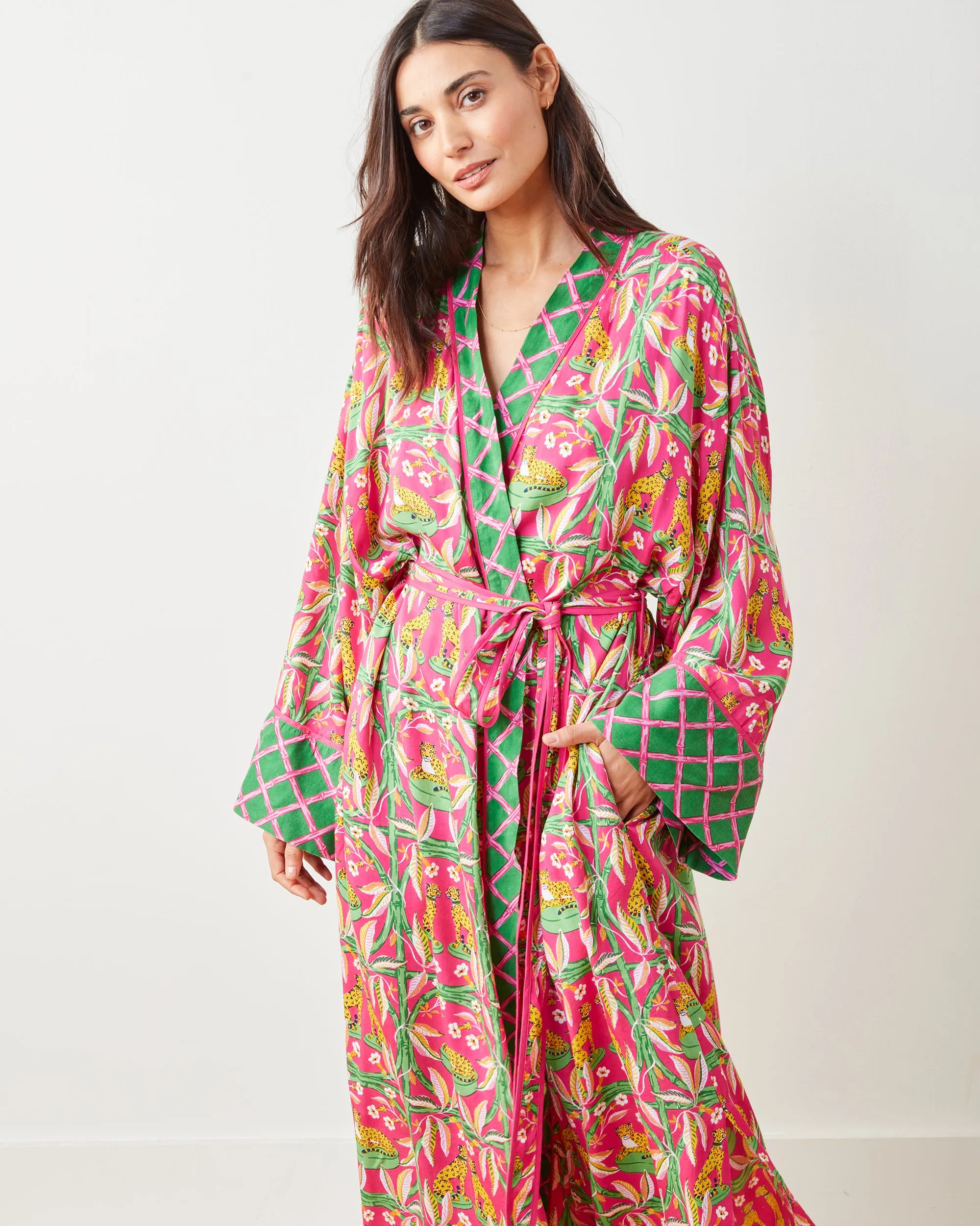 Royal Cheetah - Eco Satin Robe - Pink Palace sold by Printfresh product image thumbnail 5