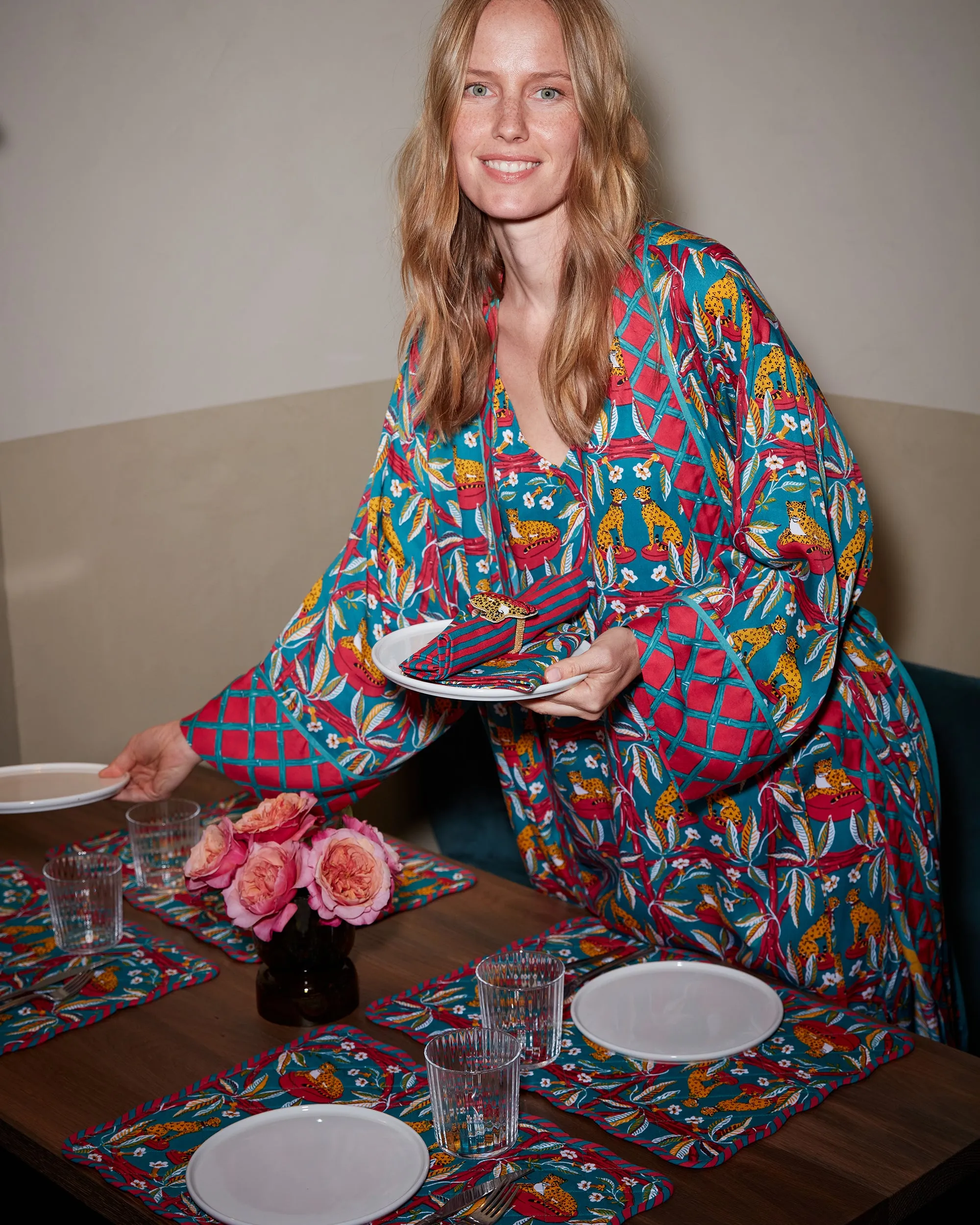 Royal Cheetah - Eco Satin Robe - Ruby & Jade sold by Printfresh product image thumbnail 3