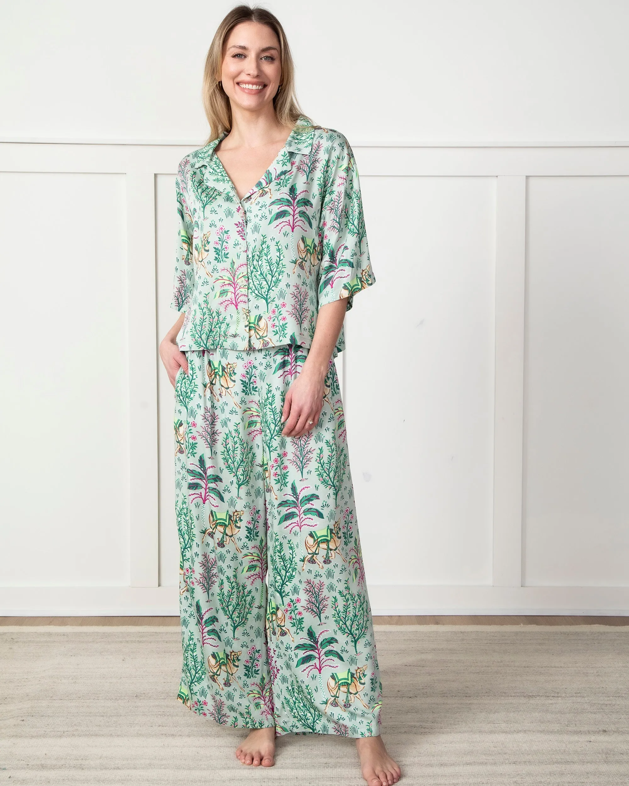 Camel's Courtyard - Tall Eco Satin Wildest Dreams Set - Avocado sold by Printfresh product image thumbnail 4