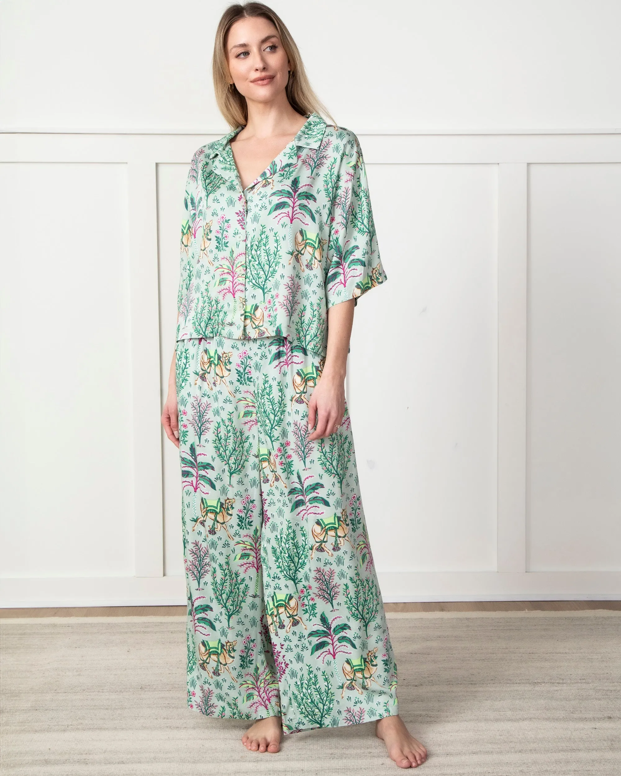 Camel's Courtyard - Tall Eco Satin Wildest Dreams Set - Avocado sold by Printfresh product image thumbnail 2