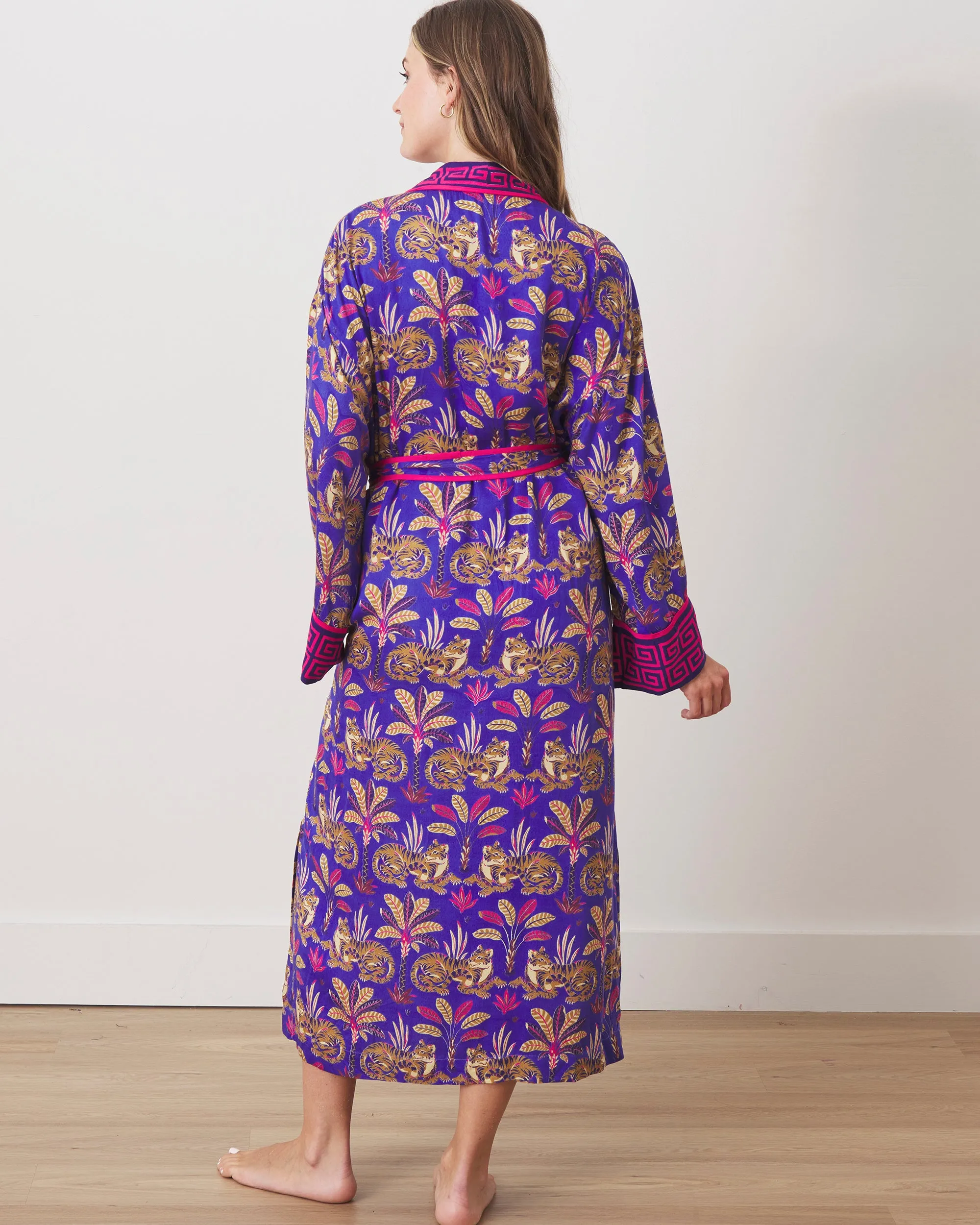 Untamed Tiger - Eco Satin Chic to Sleep Nightie & Robe Set - Grape Soda sold by Printfresh product image thumbnail 5