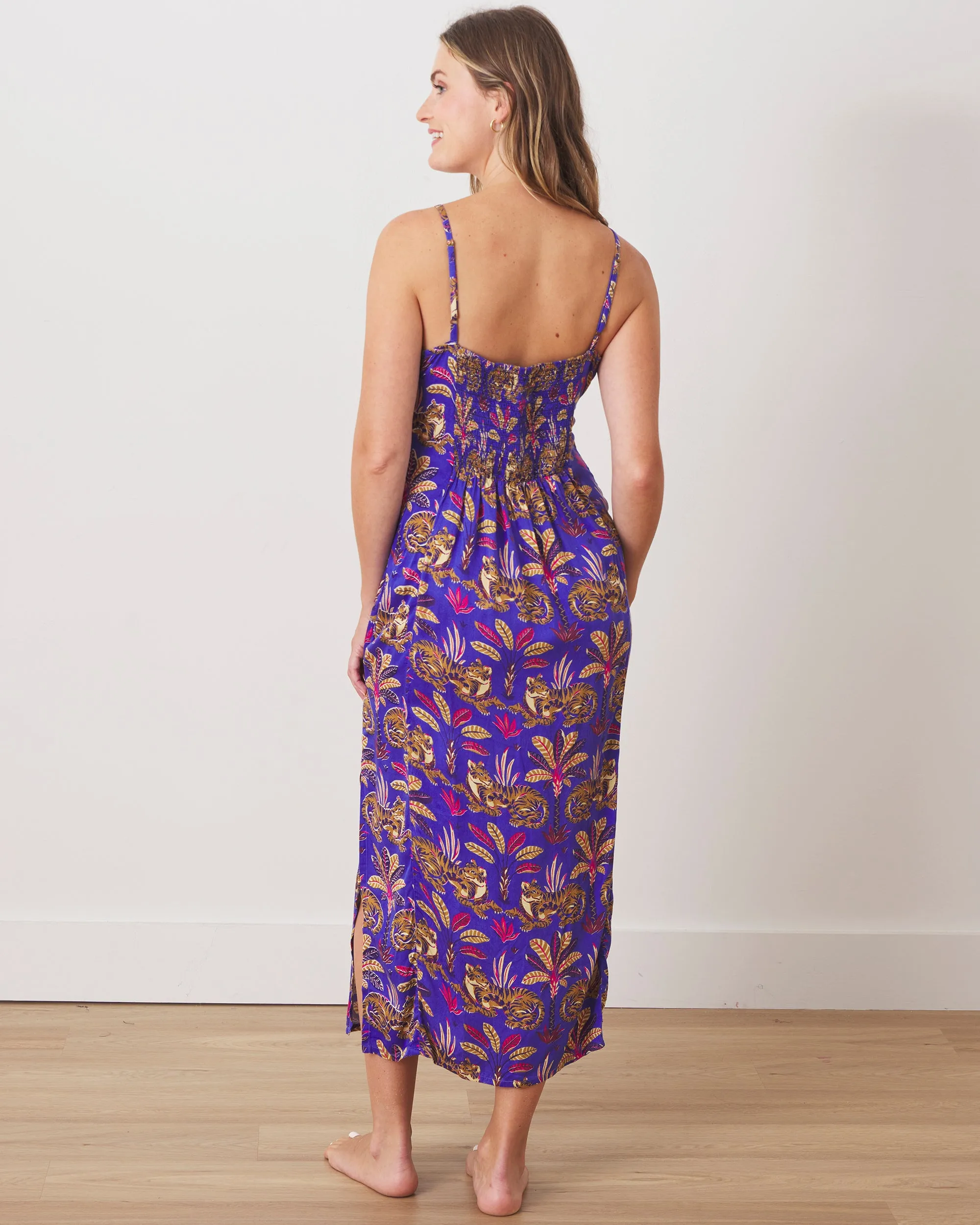 Untamed Tiger - Eco Satin Chic to Sleep Nightie & Robe Set - Grape Soda sold by Printfresh product image thumbnail 3