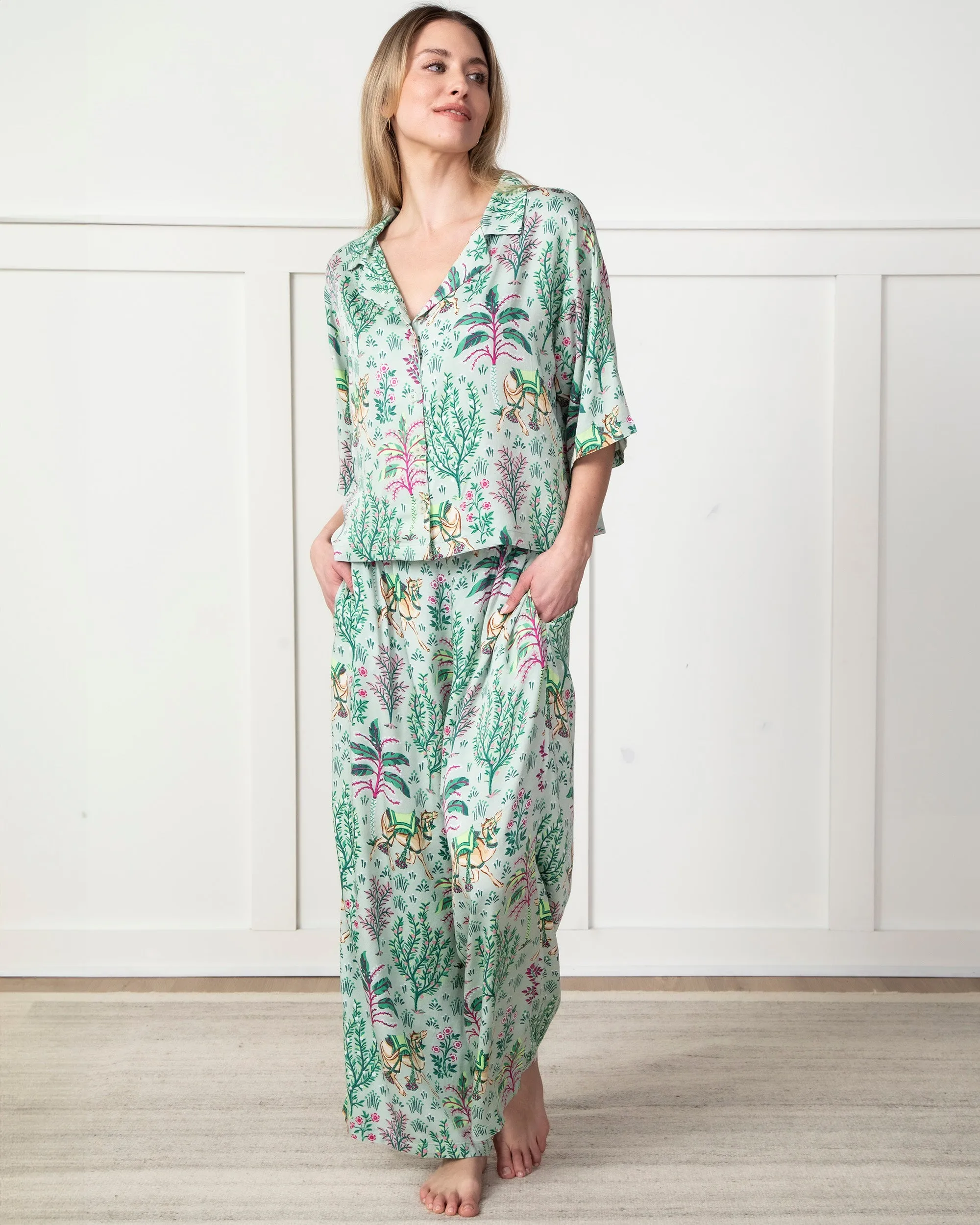 Camel's Courtyard - Petite Eco Satin Wildest Dreams Set - Avocado sold by Printfresh product image thumbnail 4