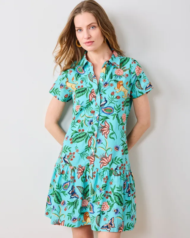 Garden District - Gracie Dress - Caribbean Blue sold by Printfresh