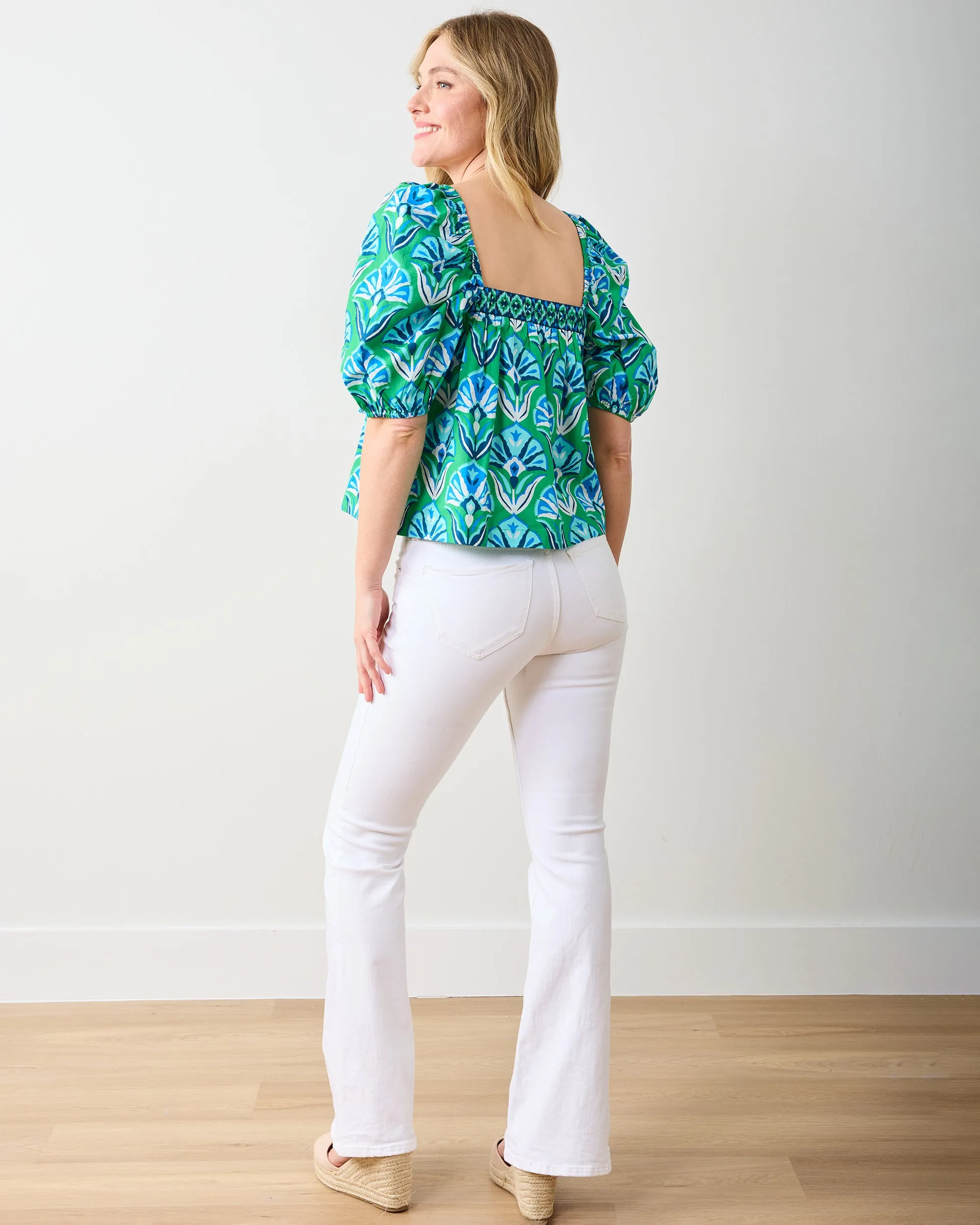 Geo Floral - Margot Blouse - Green Juice sold by Printfresh product image thumbnail 3