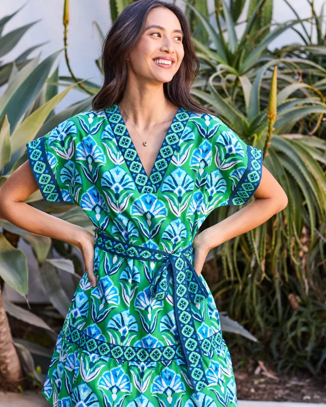 Geo Floral - Atlantic Dress - Green Juice sold by Printfresh