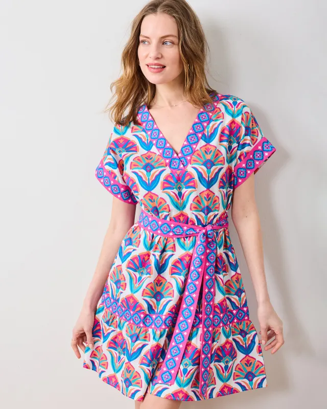 Geo Floral - Atlantic Dress - Fuschia Cloud sold by Printfresh