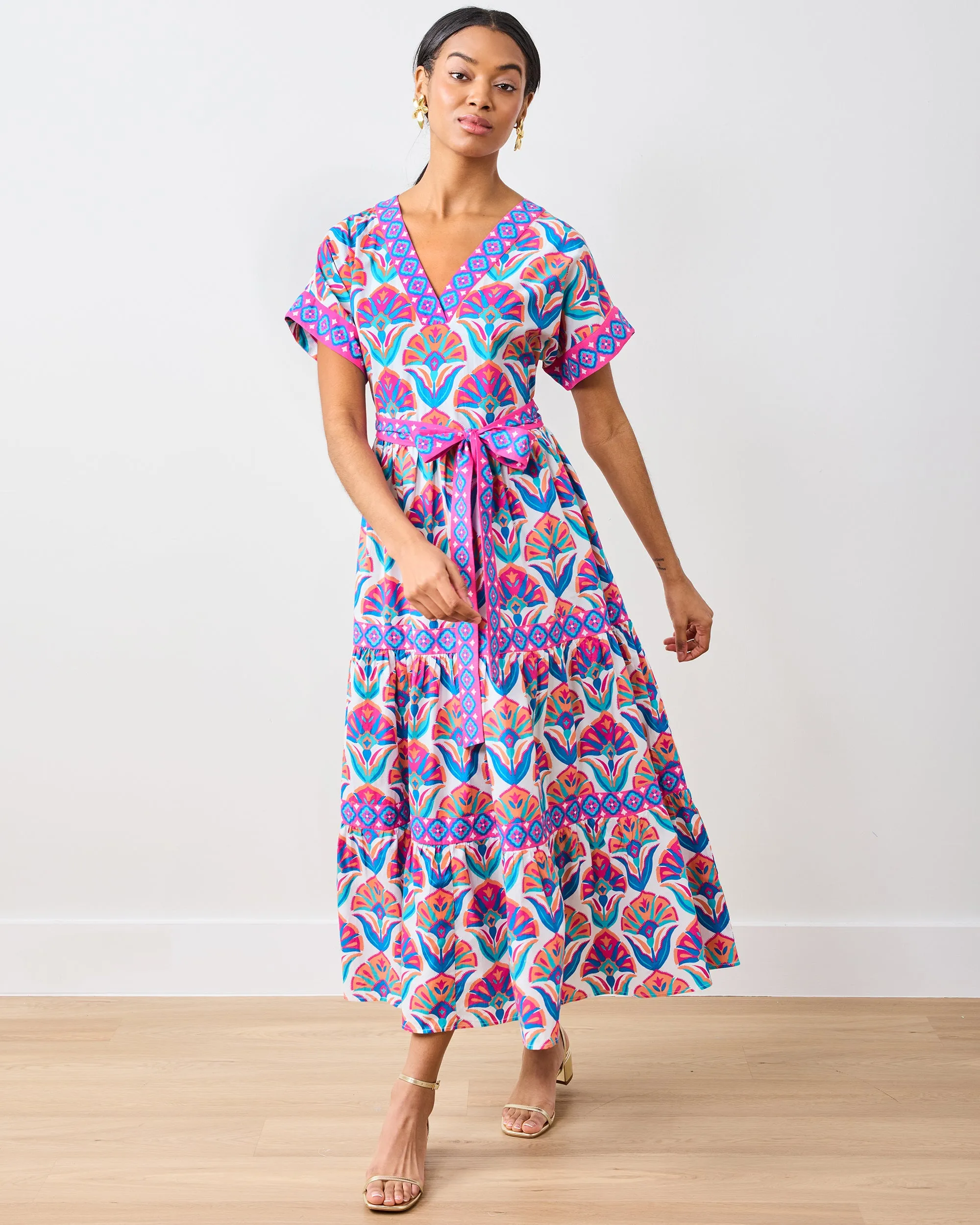 Geo Floral - Harbour Dress - Fuschia Cloud sold by Printfresh product image thumbnail 2