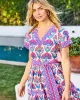 Geo Floral - Harbour Dress - Fuschia Cloud sold by Printfresh