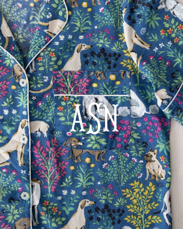 Must Love Dogs - Long PJ Set - Indigo sold by Printfresh