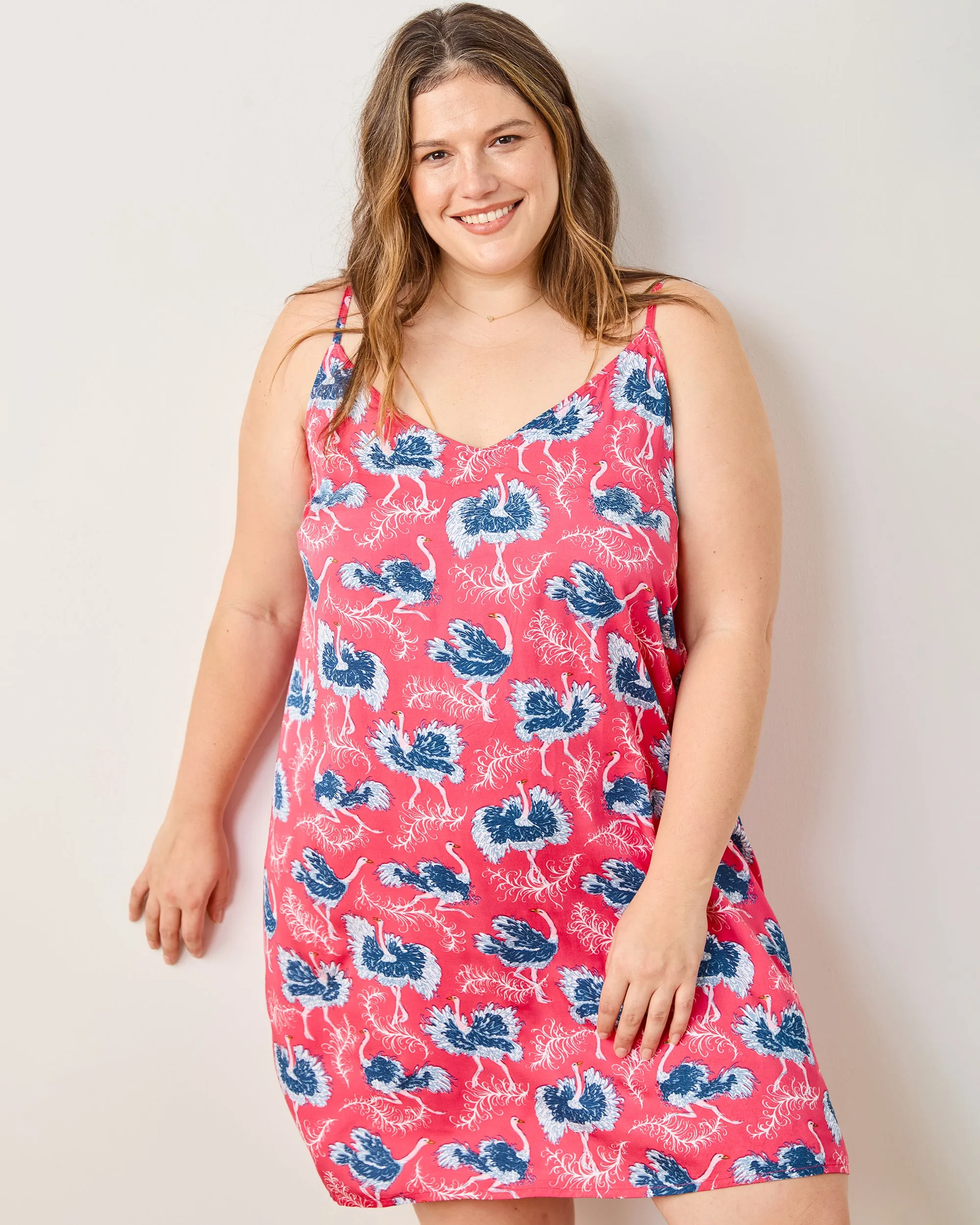 Ostrich Dance - Eco Satin Chic To Sleep Shortie - Fancy Pink sold by Printfresh product image thumbnail 5