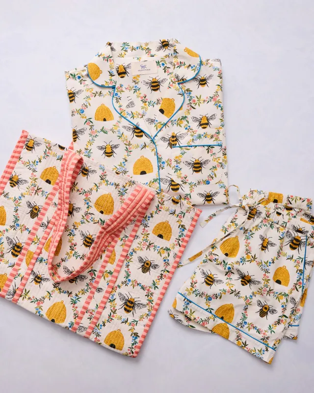 Sweet Bee - Short Weekend Gift Set - Cream sold by Printfresh