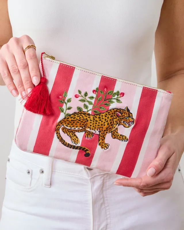 Bagheera - Embroidered Pouch - Hot Pink sold by Printfresh