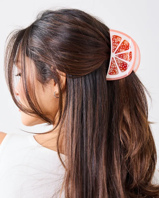Pink Grapefruit - Hand-Painted Claw Hair Clip - Jenny Lemons sold by Printfresh