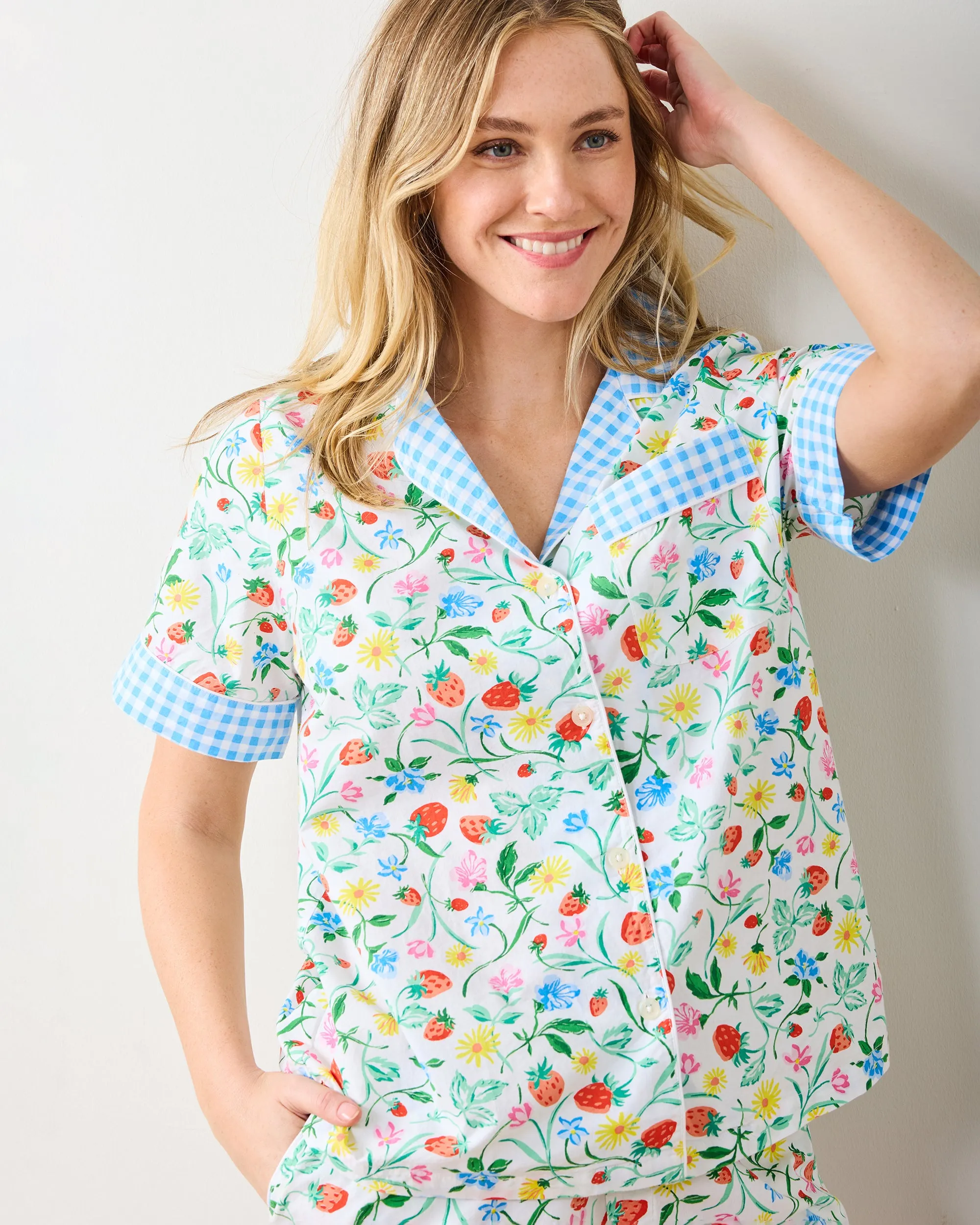 Strawberry Vines - Short PJ Set - Cloud sold by Printfresh product image thumbnail 4