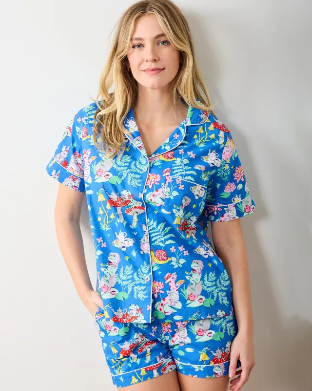 Tea Party - Short PJ Set -  Soft Cobalt sold by Printfresh