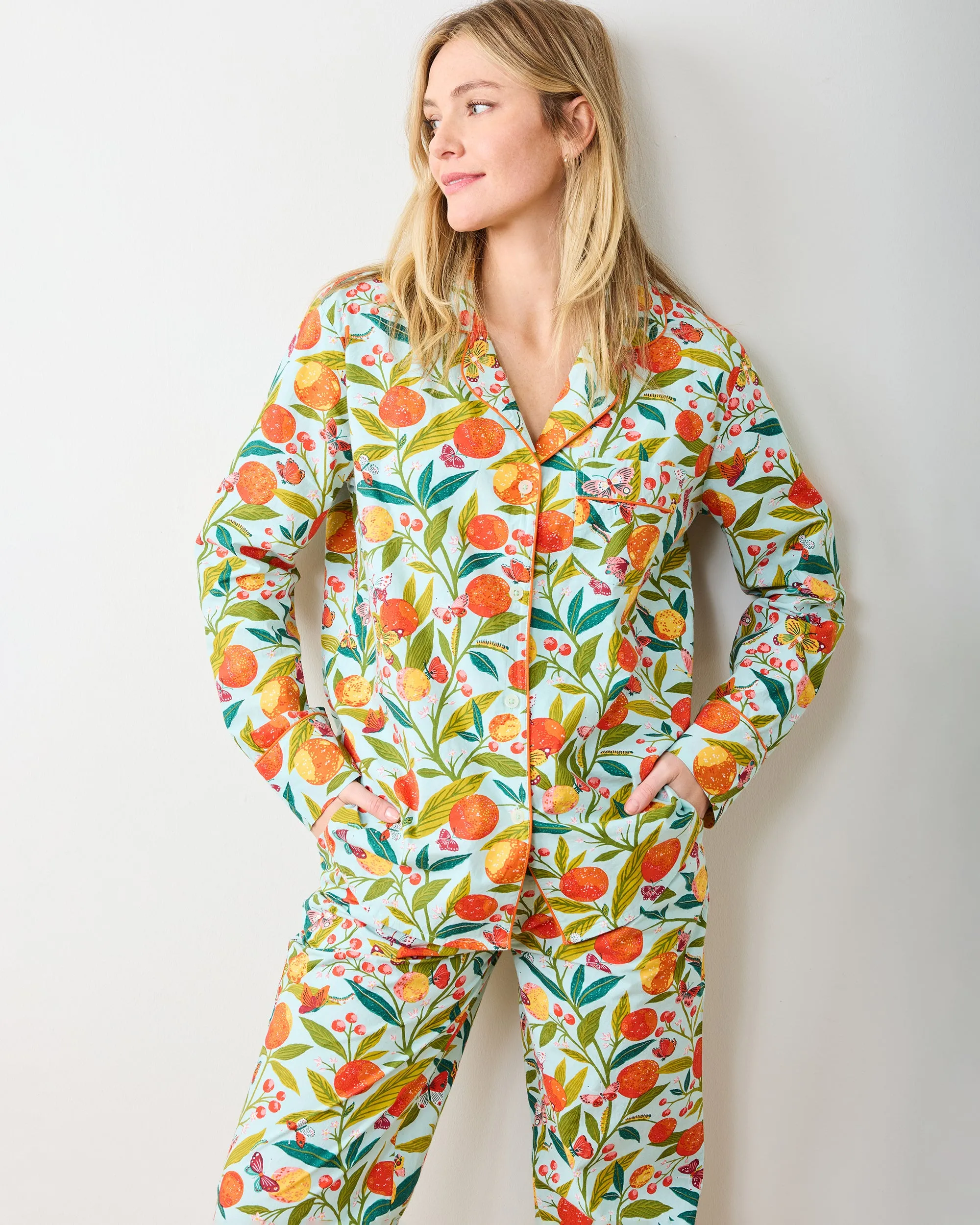 Butterfly Grove - Petite Long PJ Set - Soft Blue sold by Printfresh product image thumbnail 5