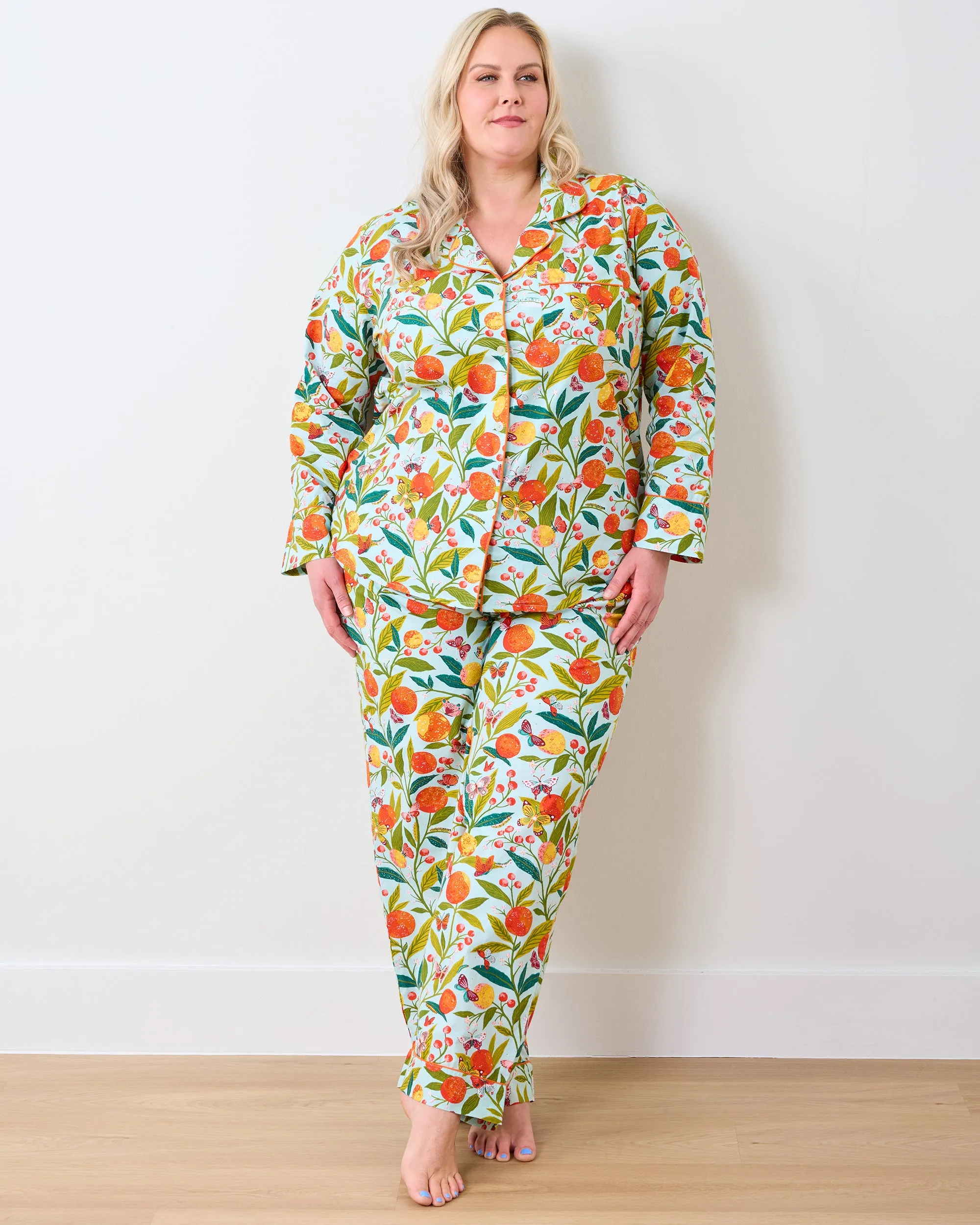 Butterfly Grove - Petite Long PJ Set - Soft Blue sold by Printfresh product image thumbnail 3