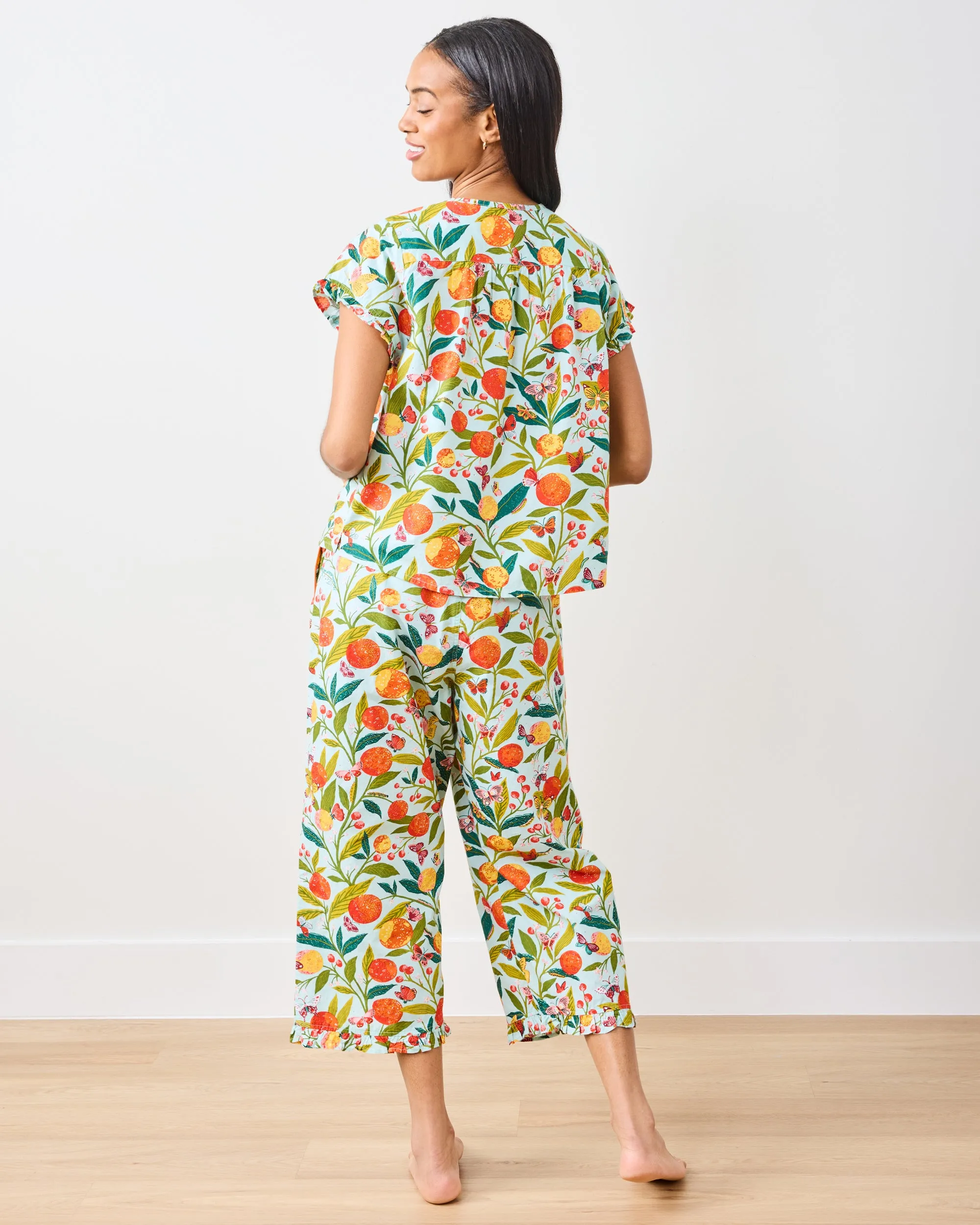Butterfly Grove - Pintuck Cropped Pant Set - Soft Blue sold by Printfresh product image thumbnail 5