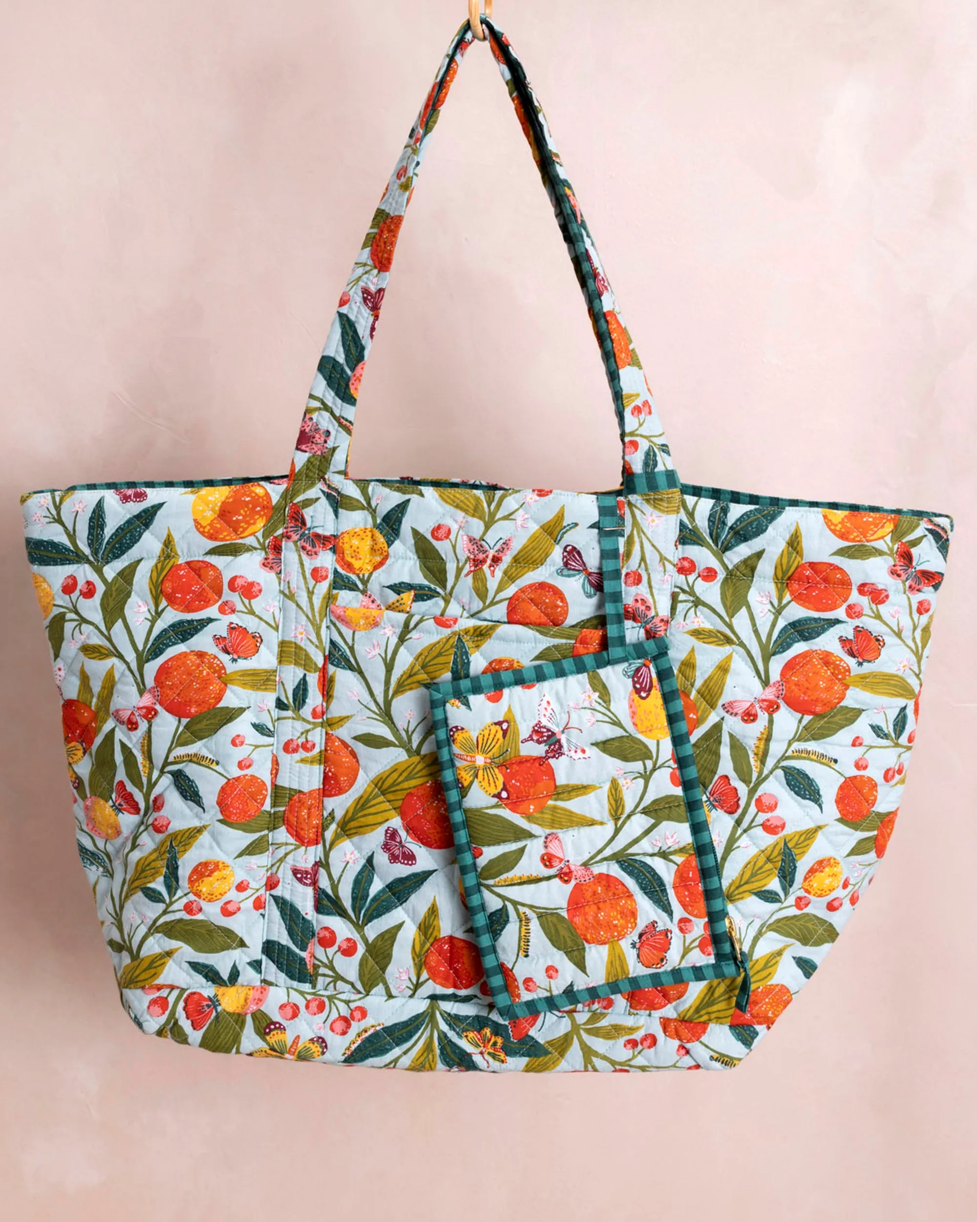 Butterfly Grove - Weekend Bag With Pouch - Soft Blue sold by Printfresh product image thumbnail 2