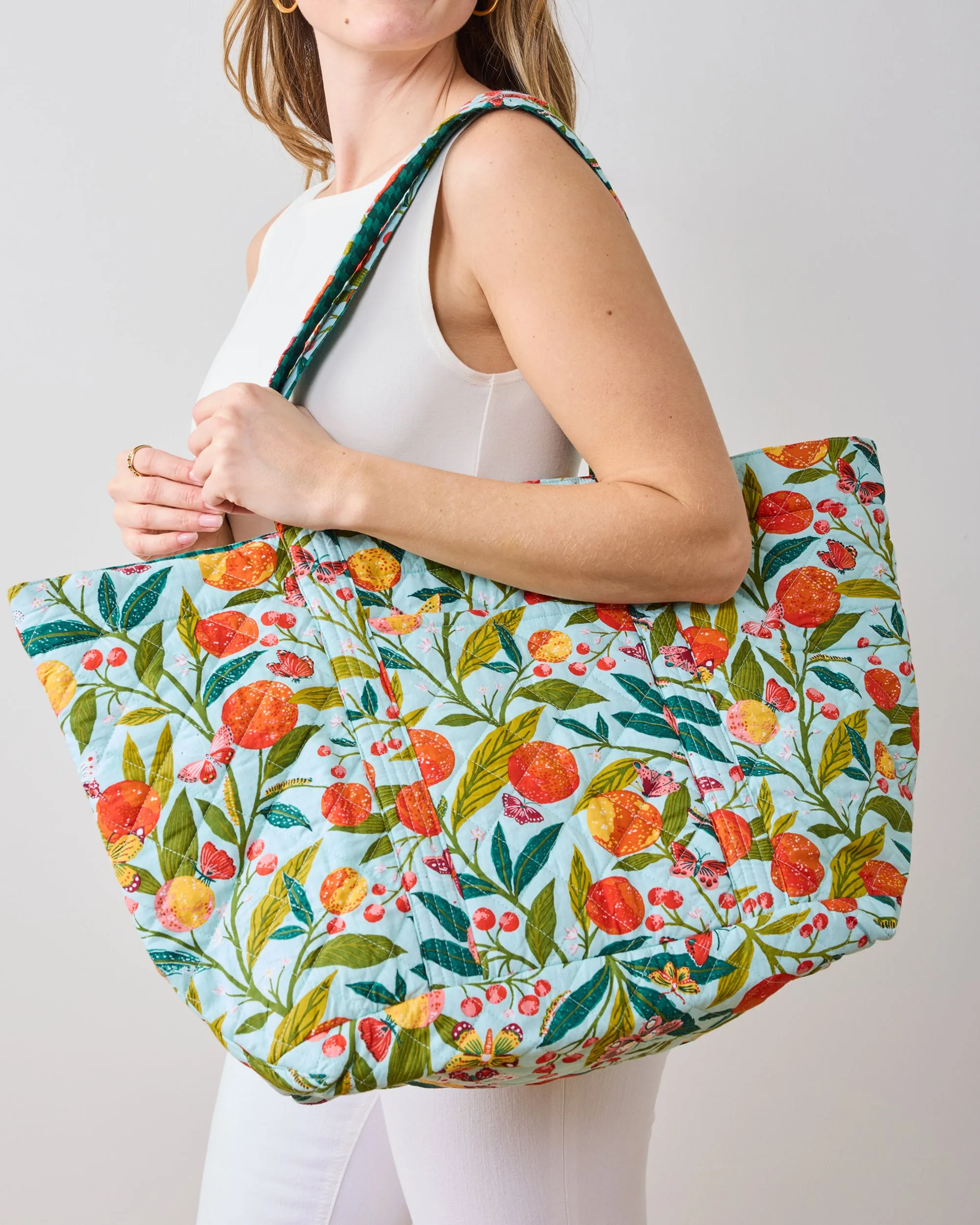 Butterfly Grove - Weekend Bag With Pouch - Soft Blue sold by Printfresh