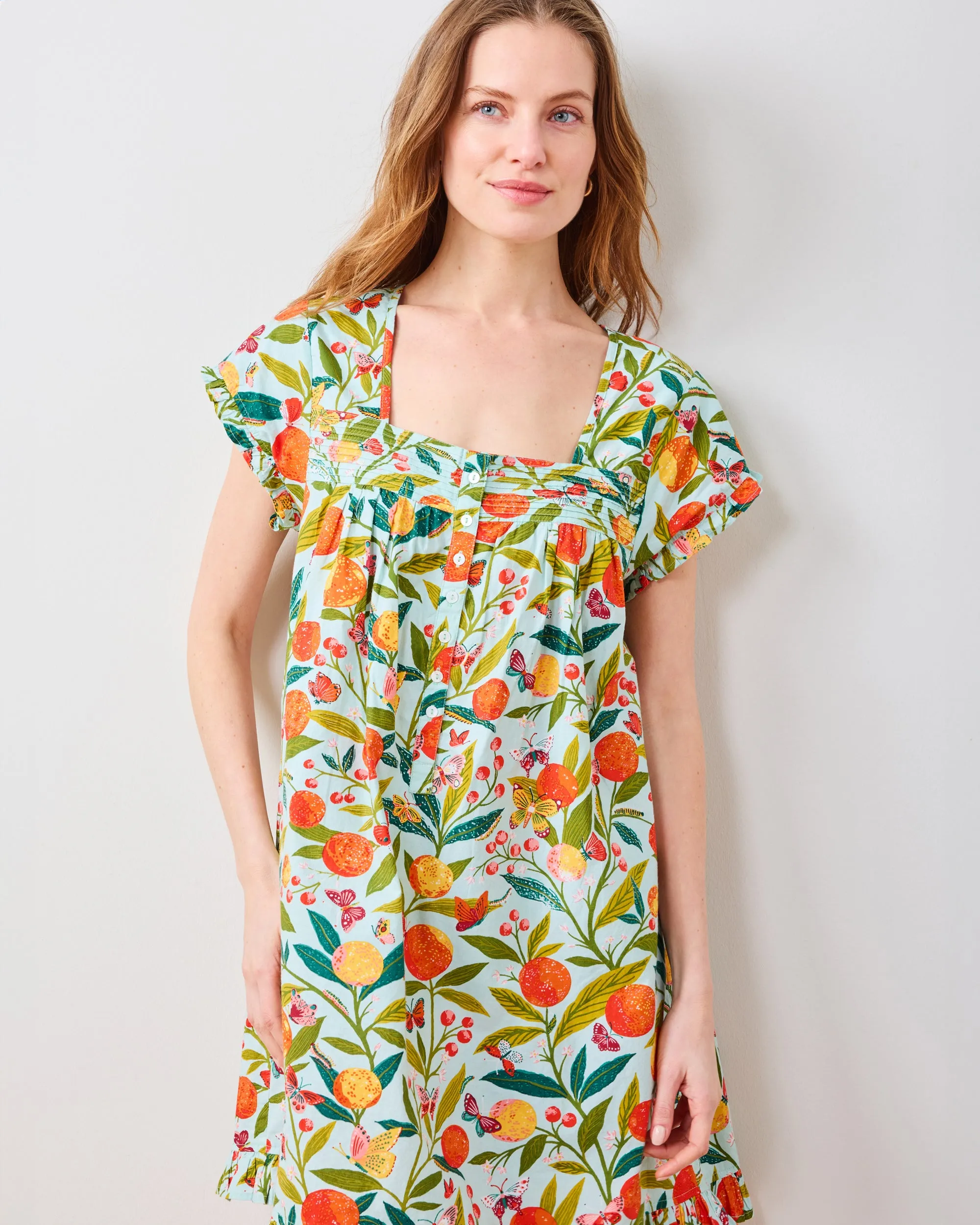 Butterfly Grove - Pintuck Nightgown - Soft Blue sold by Printfresh product image thumbnail 4