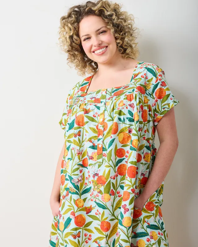 Butterfly Grove - Pintuck Nightgown - Soft Blue sold by Printfresh